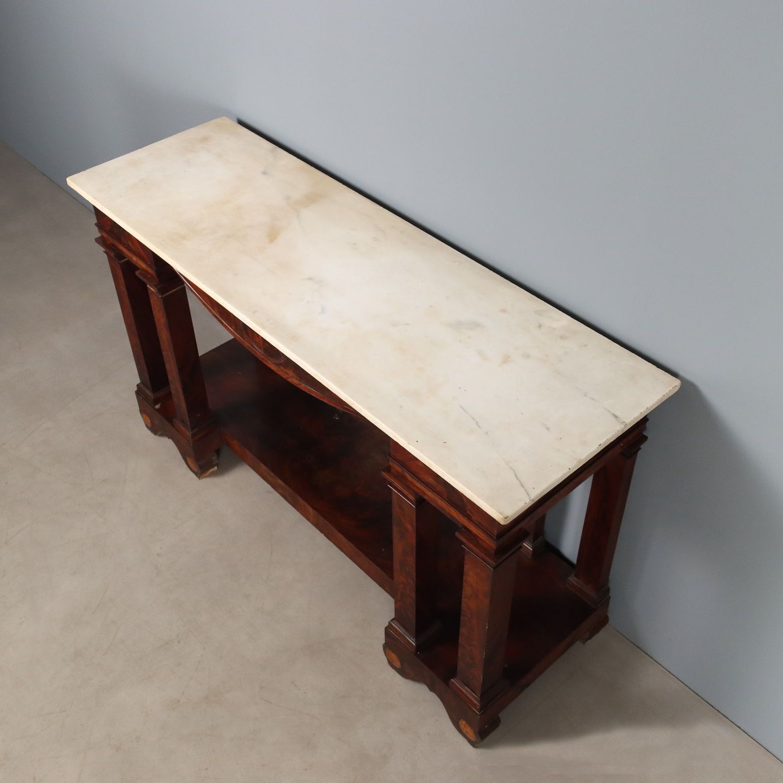 photo for sale Empire consoletafel Wit Marmer Mahonie 19e Eeuw