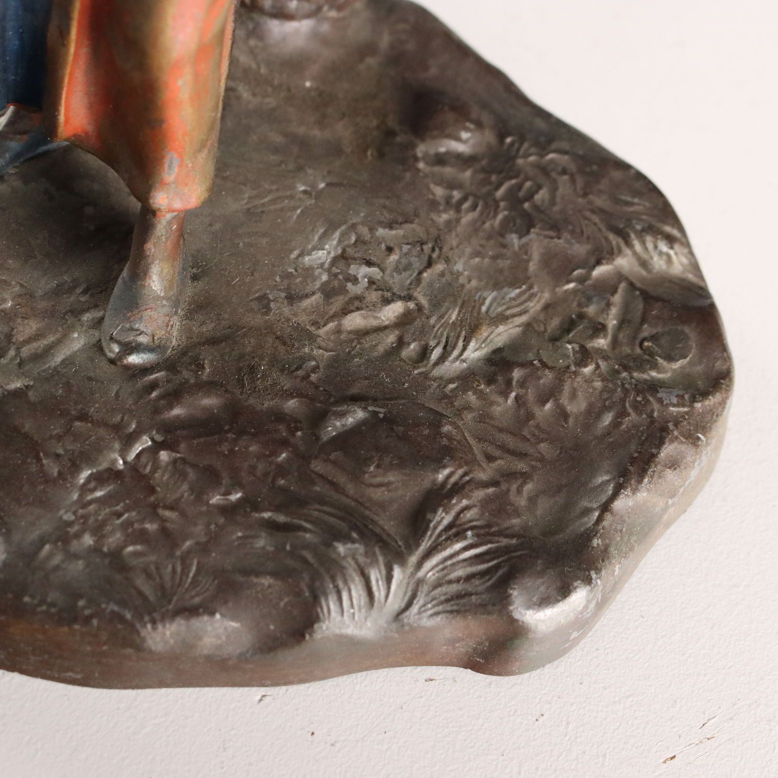 Sculpture Oriental Man Painted Metal XX Century photo buy