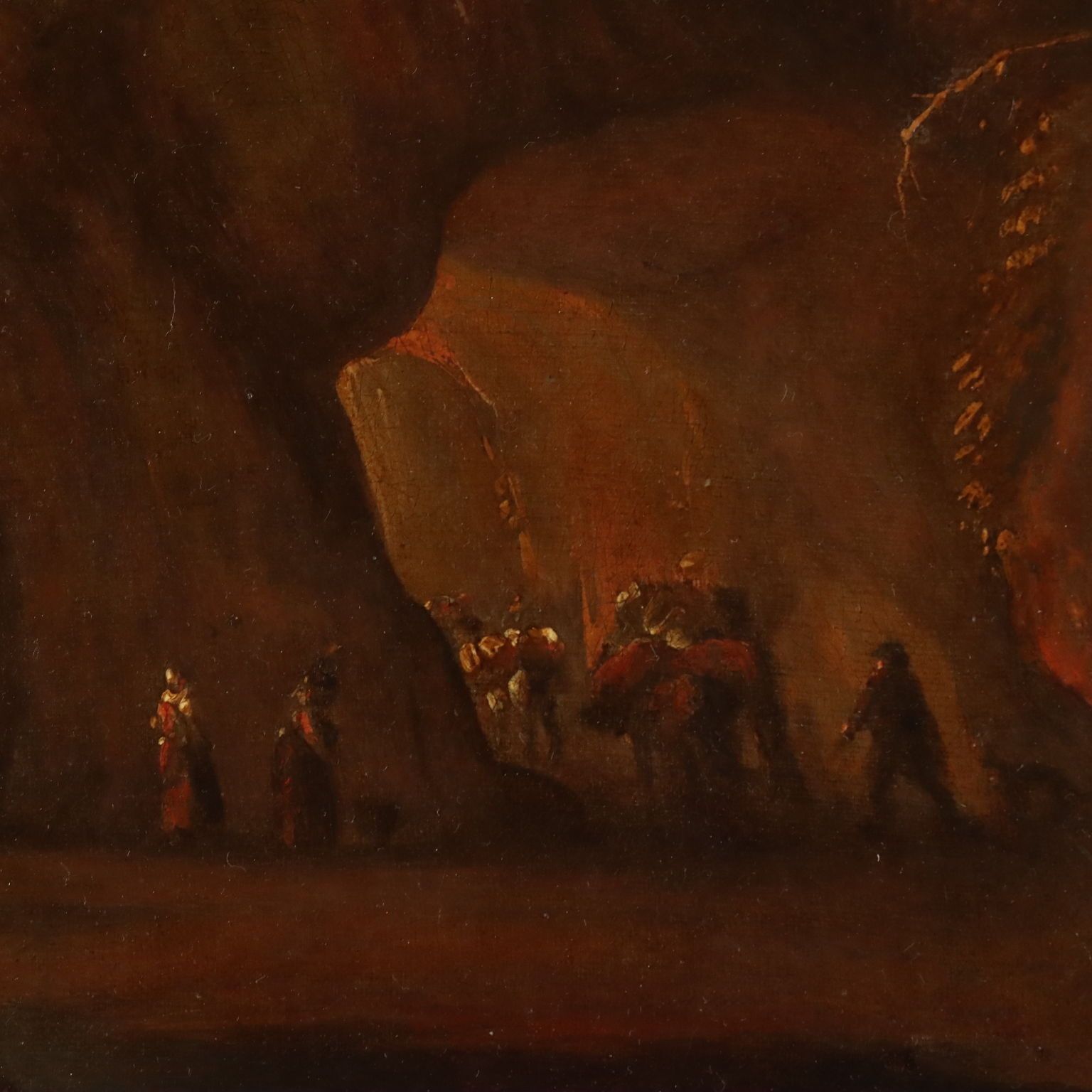 Antiek schilderij landschap met herders olieverf op doek 17e eeuw photo buy