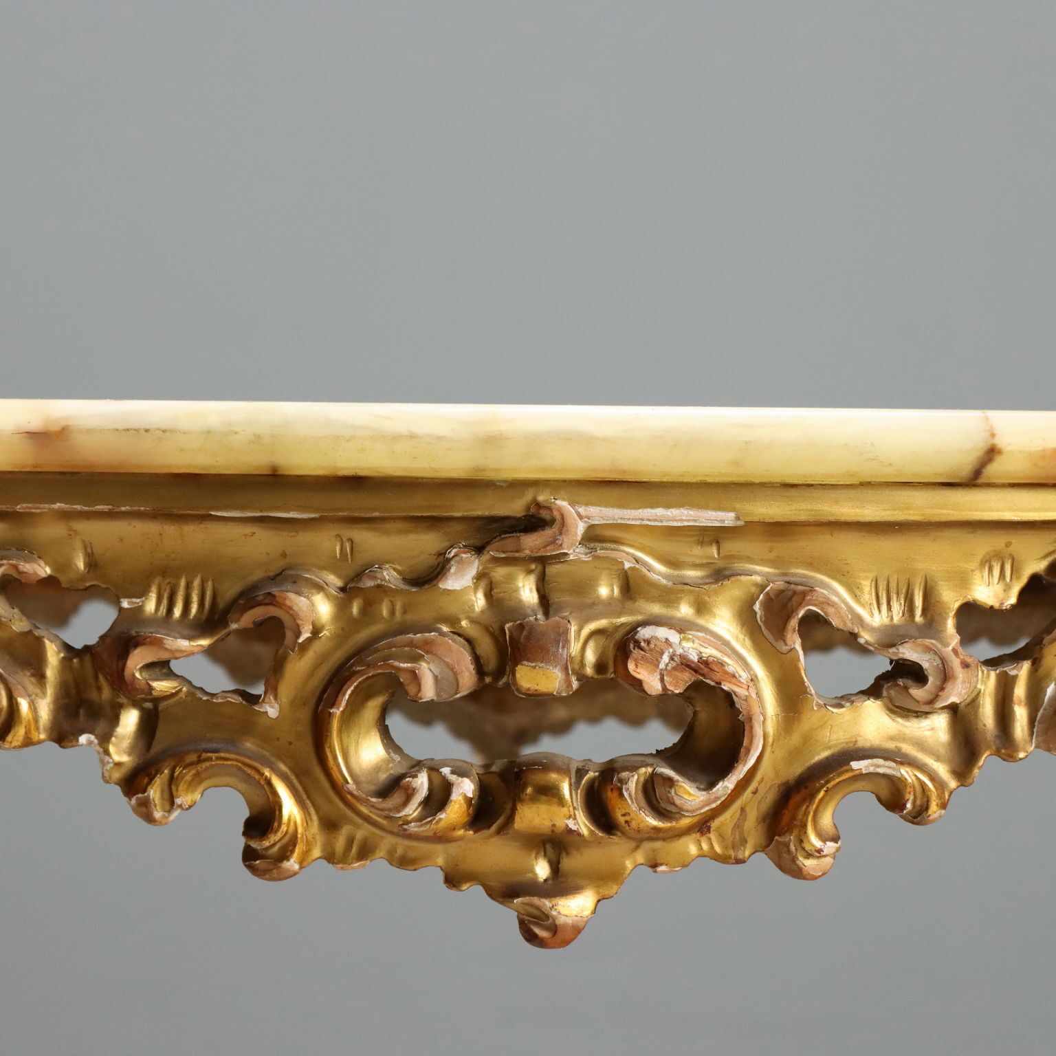 Small Table Baroque Style Alabaster Top XX Century photo vintage