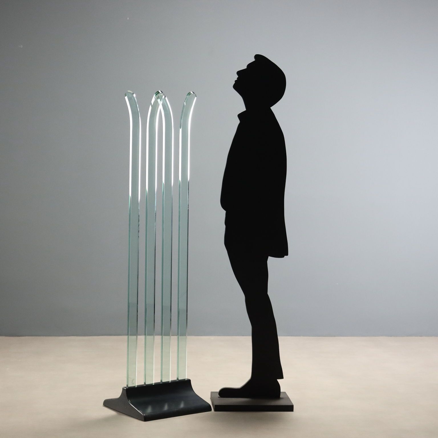 Vintage Coat Stand Fiam Plastic Glass Design Italy 1970s 1980s photo for sale