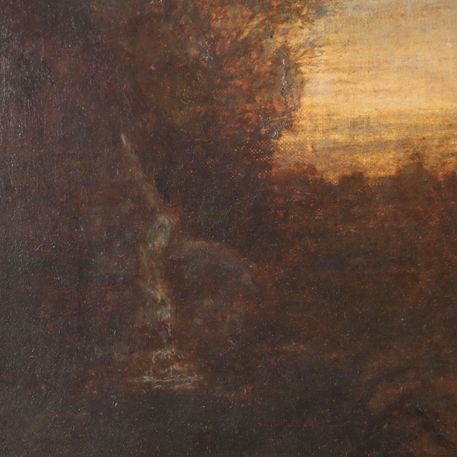Antiek schilderij, landschap met figuren, olieverf op doek, 18e eeuw photo buy