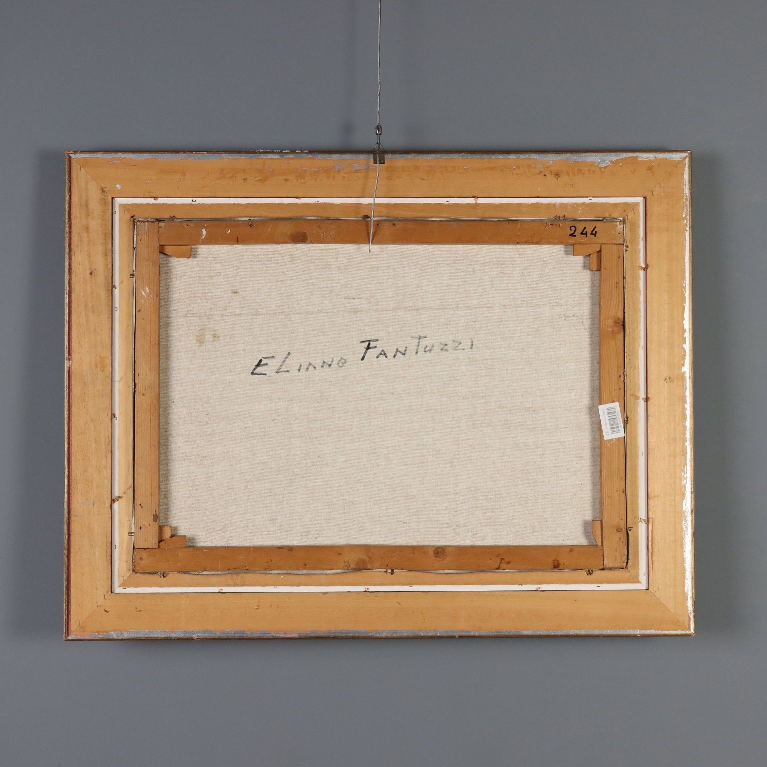 photo furniture Eigentijds schilderij gesigneerd Eliano Fantuzzi Landschap XX Eeuw