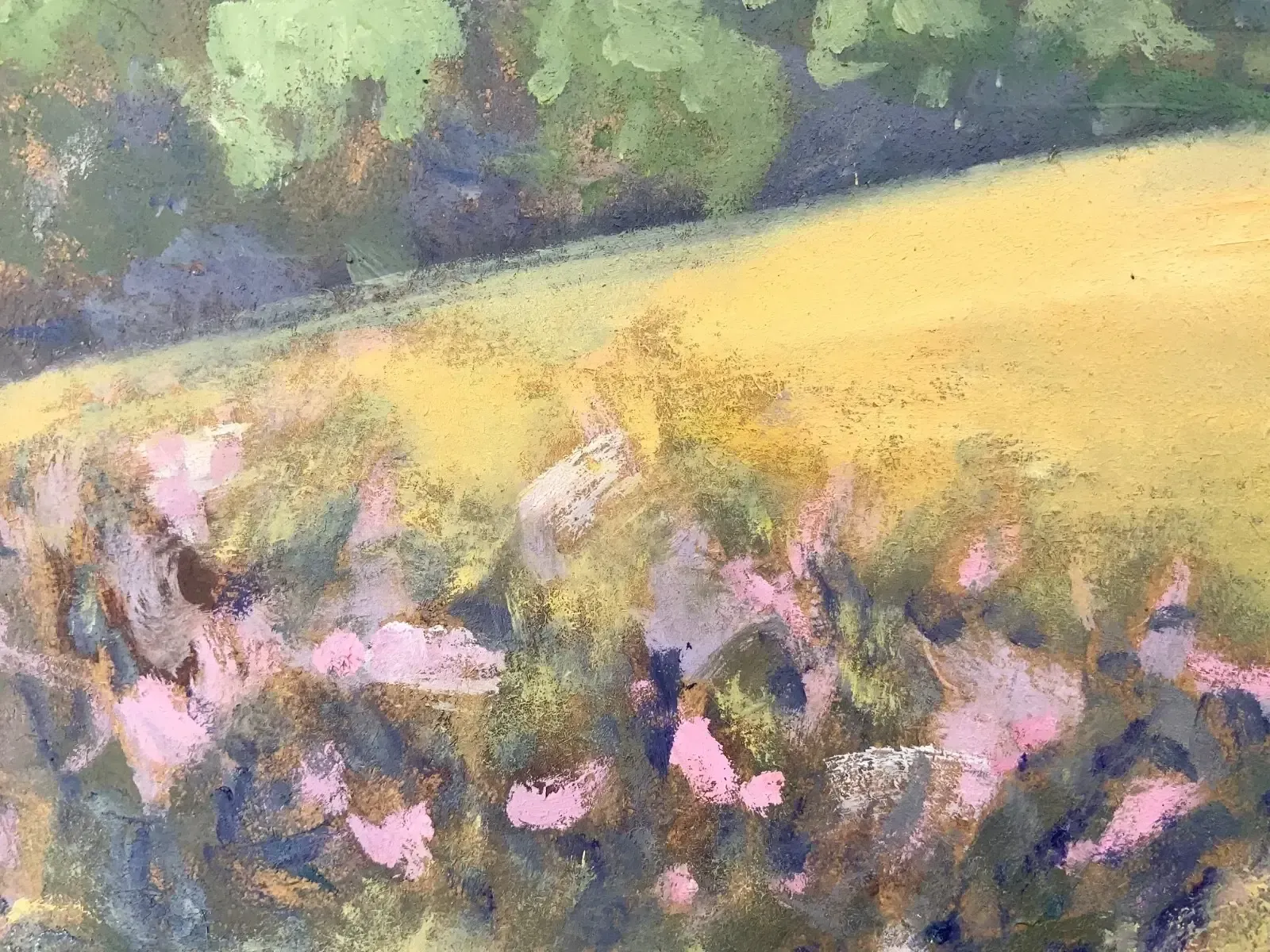 Vintage Original Oil Painting Sunset In Wentworth Landscape By R.Grinberg, 2000s photo Art