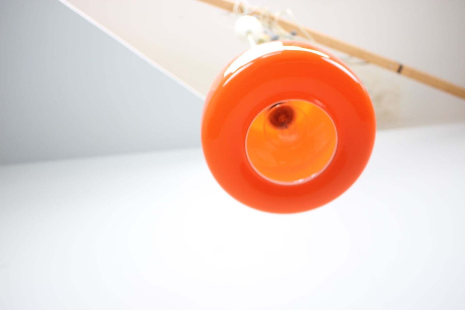 Suspension vintage en verre orange, Tchécoslovaquie, vers 1970 photo for sale