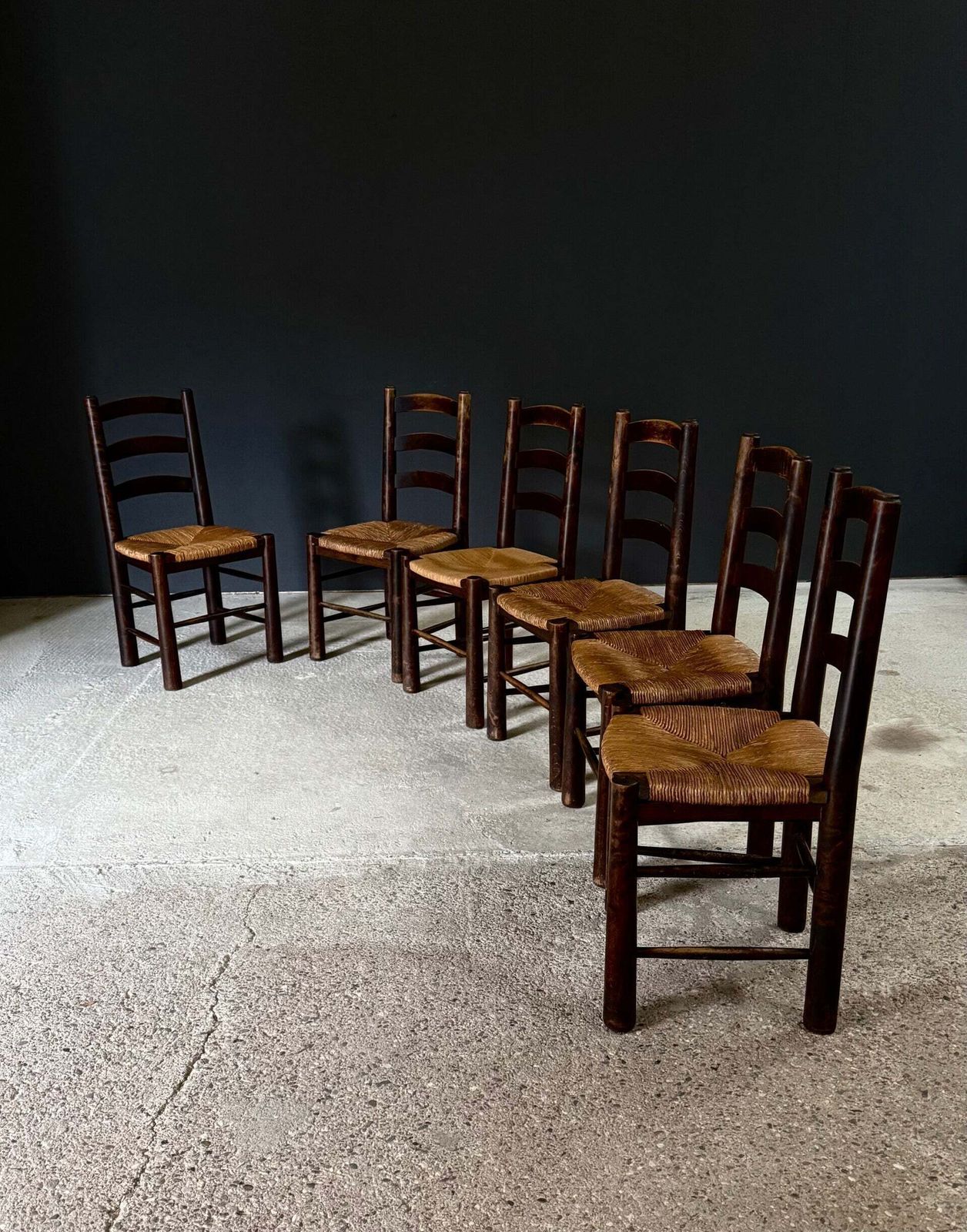 Franse Provinciale Design Eetkamerstoelen van Georges Robert, Frankrijk jaren 1940 photo for sale
