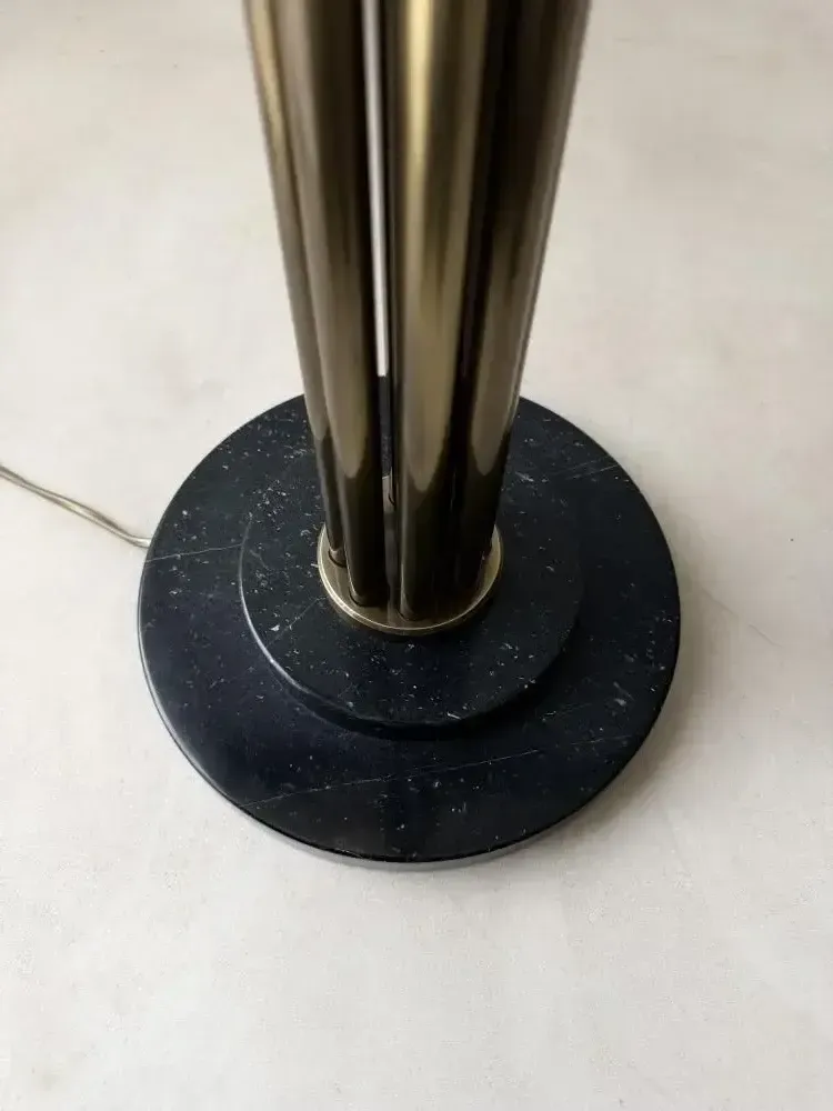 Lumiere Messing Vloerlamp Met Glazen Uplighter Frankrijk jaren 1980 photo buy