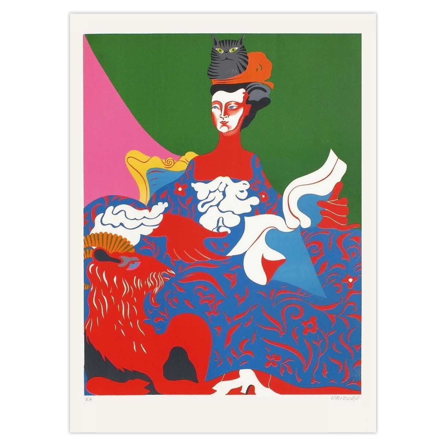 Nicolas Uriburu Gesigneerde Lithografie La Pompadour II 1967