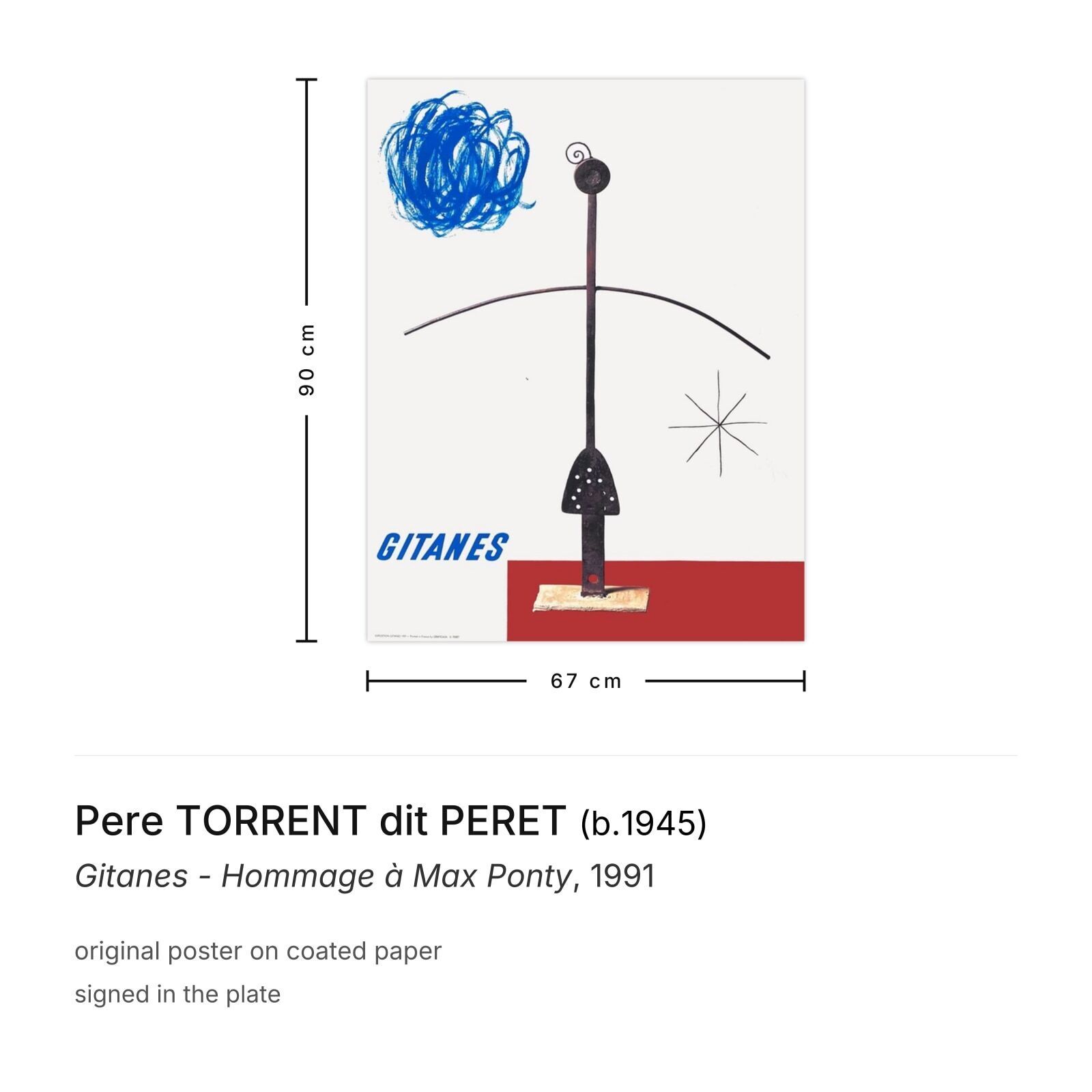 Pere Torrent Dit Peret Poster Gitanes Hommage à Max Ponty 1991 photo furniture