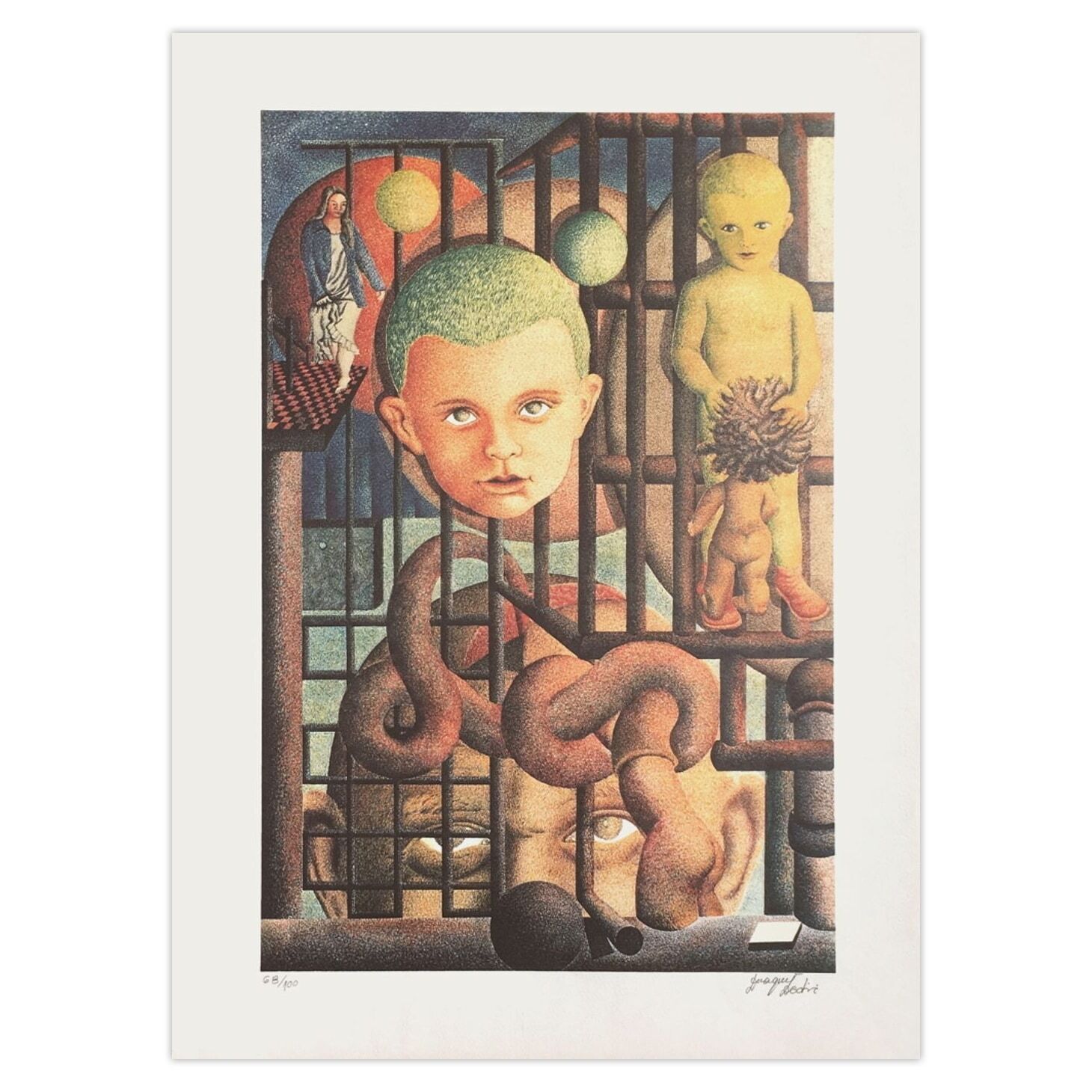 Lithographie signée Drago Dedic L'enfant