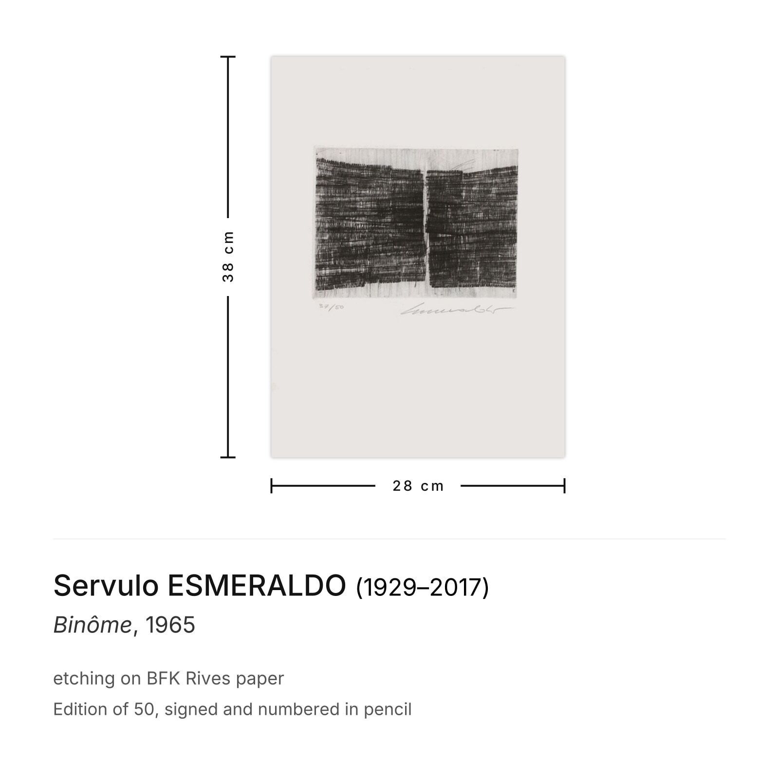 Servulo Esmeraldo Gesigneerde Ets Binôme 1965 photo furniture