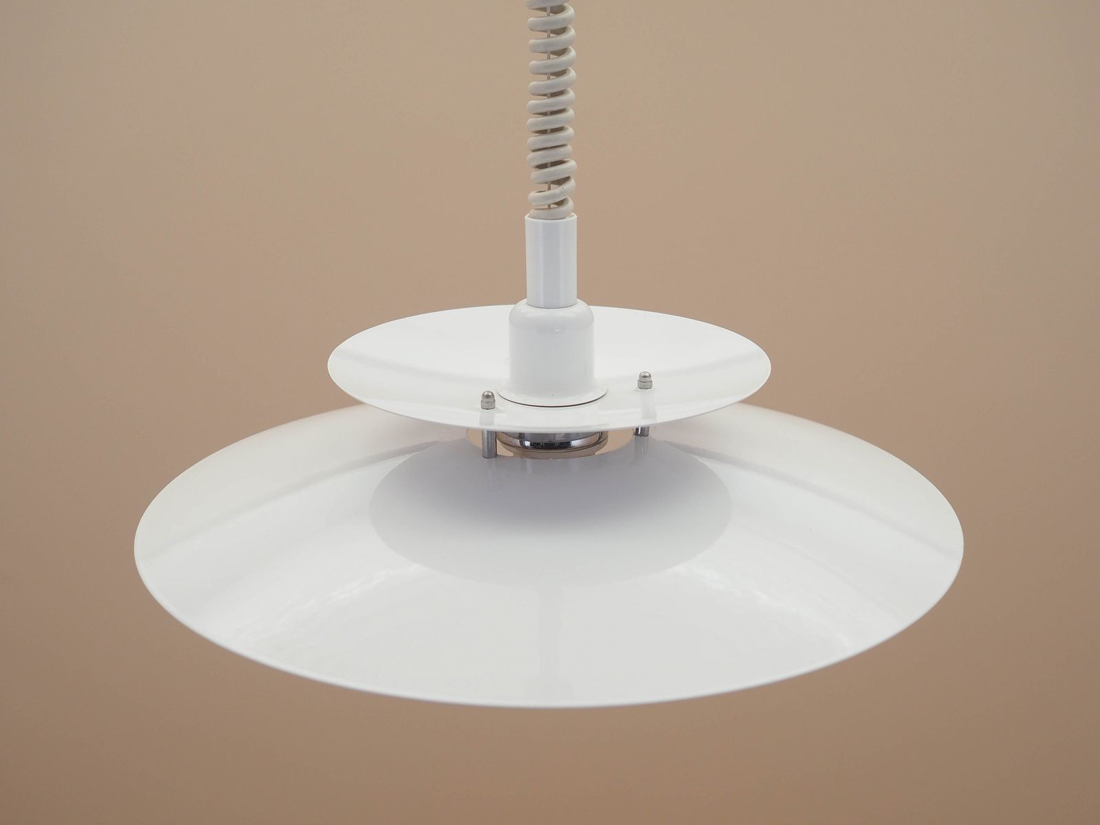 Danish Pendant Lamp With Layered Metal Shade, Adjustable Height, 2000s photo buy