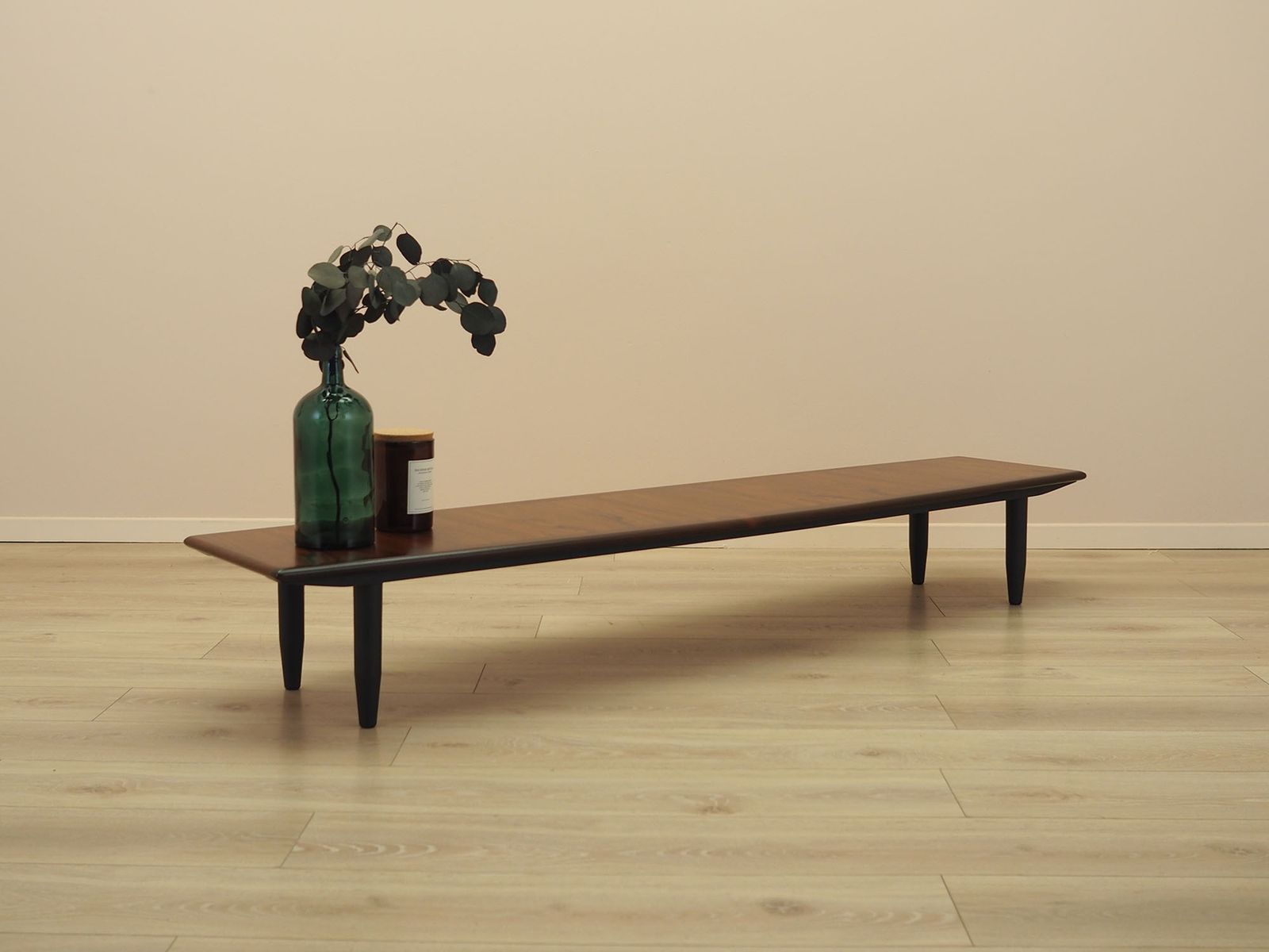 Danish Lowboard With Black Legs – Low Profile Mid Century Modern Design, 1970s photo Furniture
