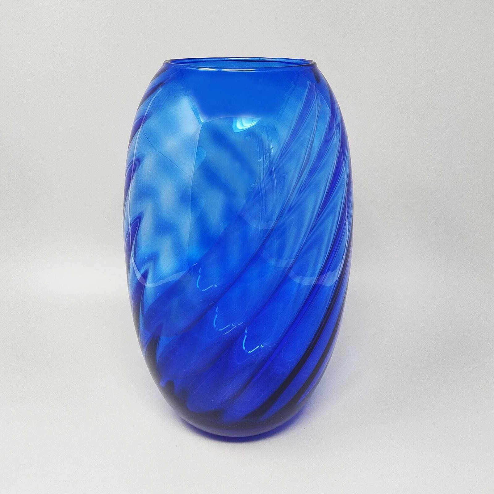 1970s Gorgeous Large Blue Vase By Ind. Vetraria Valdarnese. Made In Italy photo furniture
