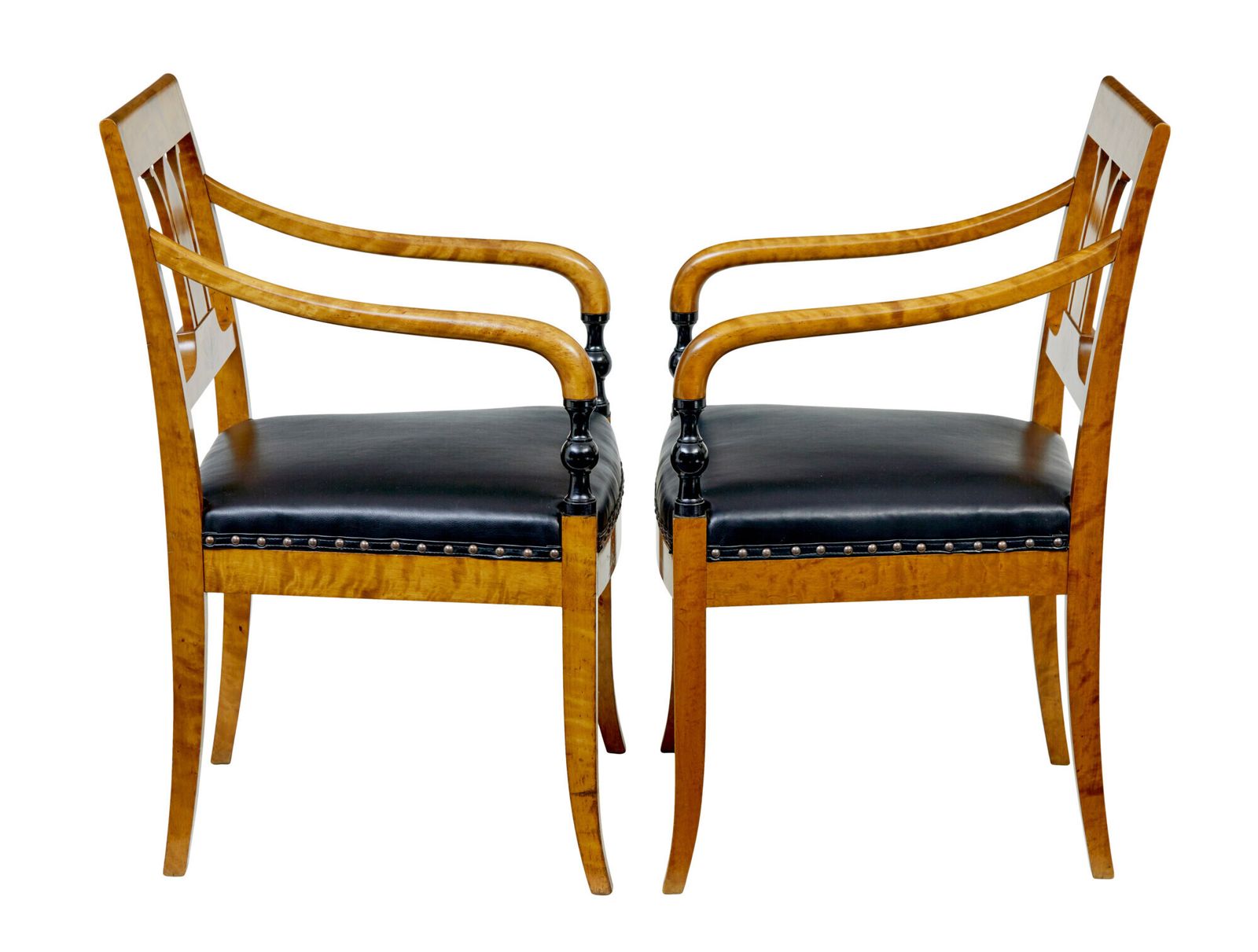 Pair Of Period Art Deco Scandinavian Birch Armchairs photo vinterior
