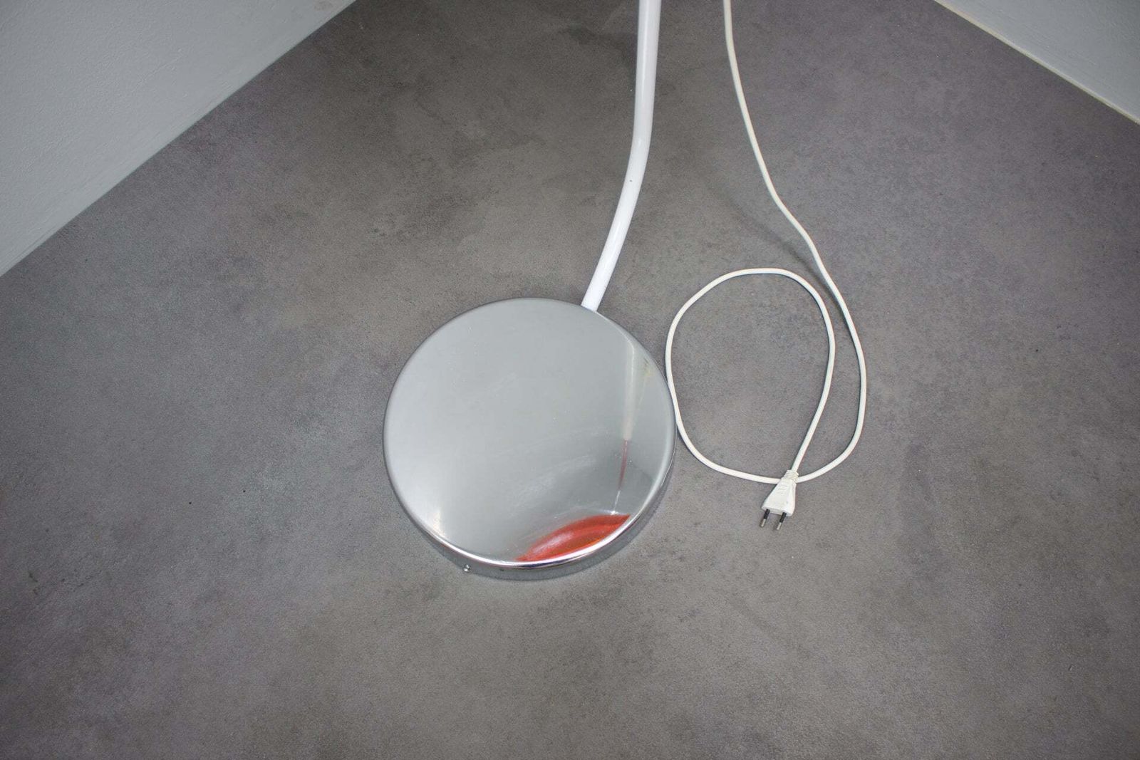 Vintage 1970s Hungarian Space Age Orange Plastic And Chrome Floor Lamp photo 735.0