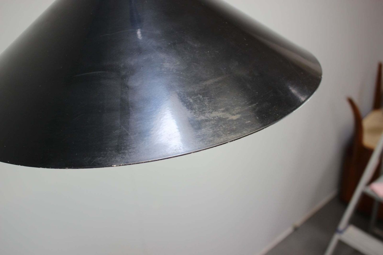 Hanglamp, Tsjecho-Slowakije, jaren 1970, Space Age, zwart metaal photo buy