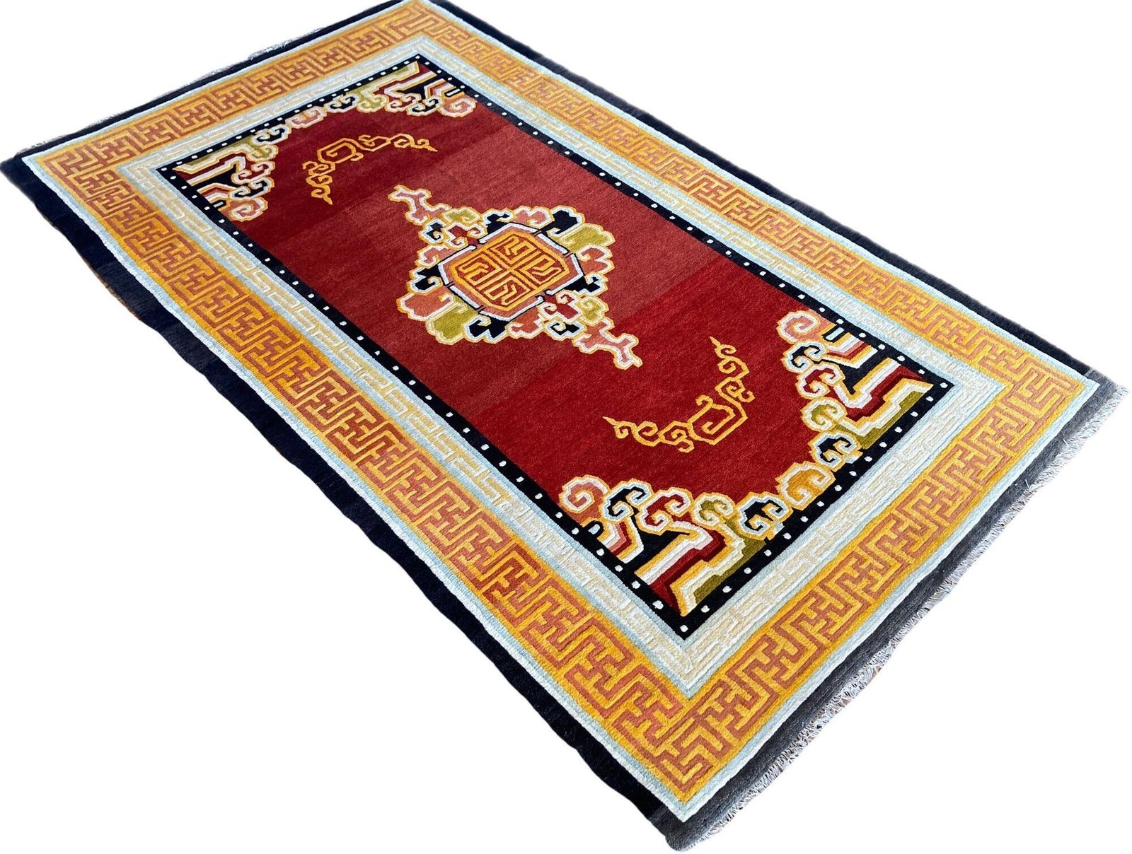 Vintage Tibetan Rug 2.11m X 1.24m photo for sale