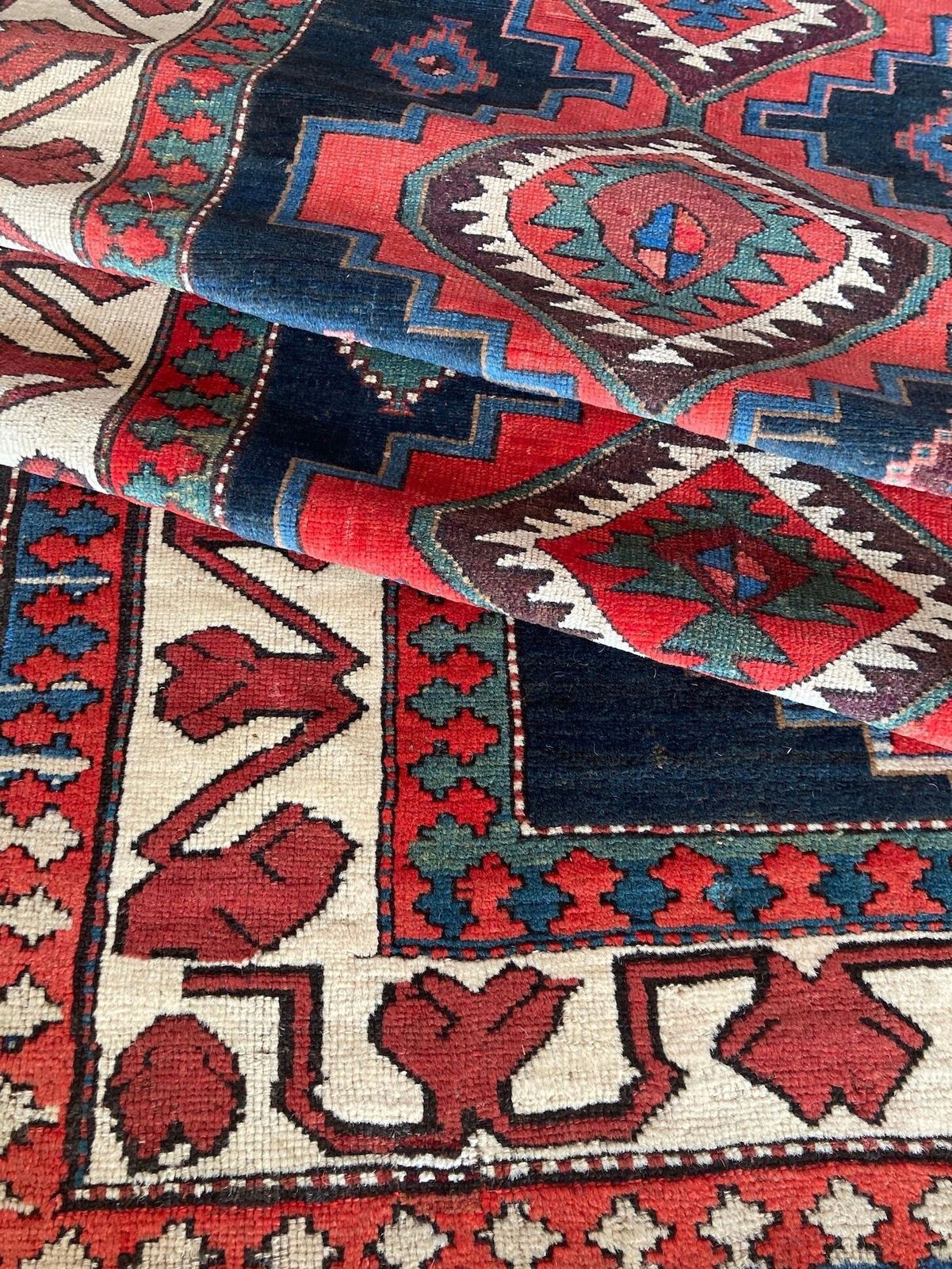 photo buy Antique Caucasian Kazak Rug 2.34m X 1.18m
