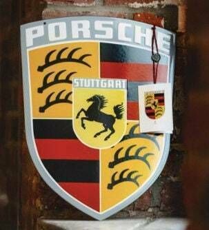 Orig. Porsche Classic Enamel Plate /Coat Of Arms/Crest 45 X 38 Cm
