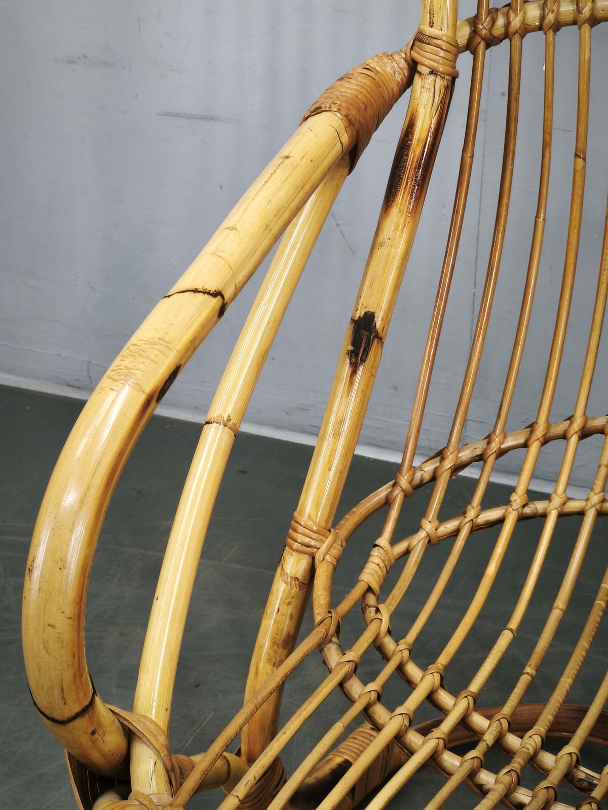 photo furniture Fauteuil de salon en rotin Tito Agnoli, années 1950