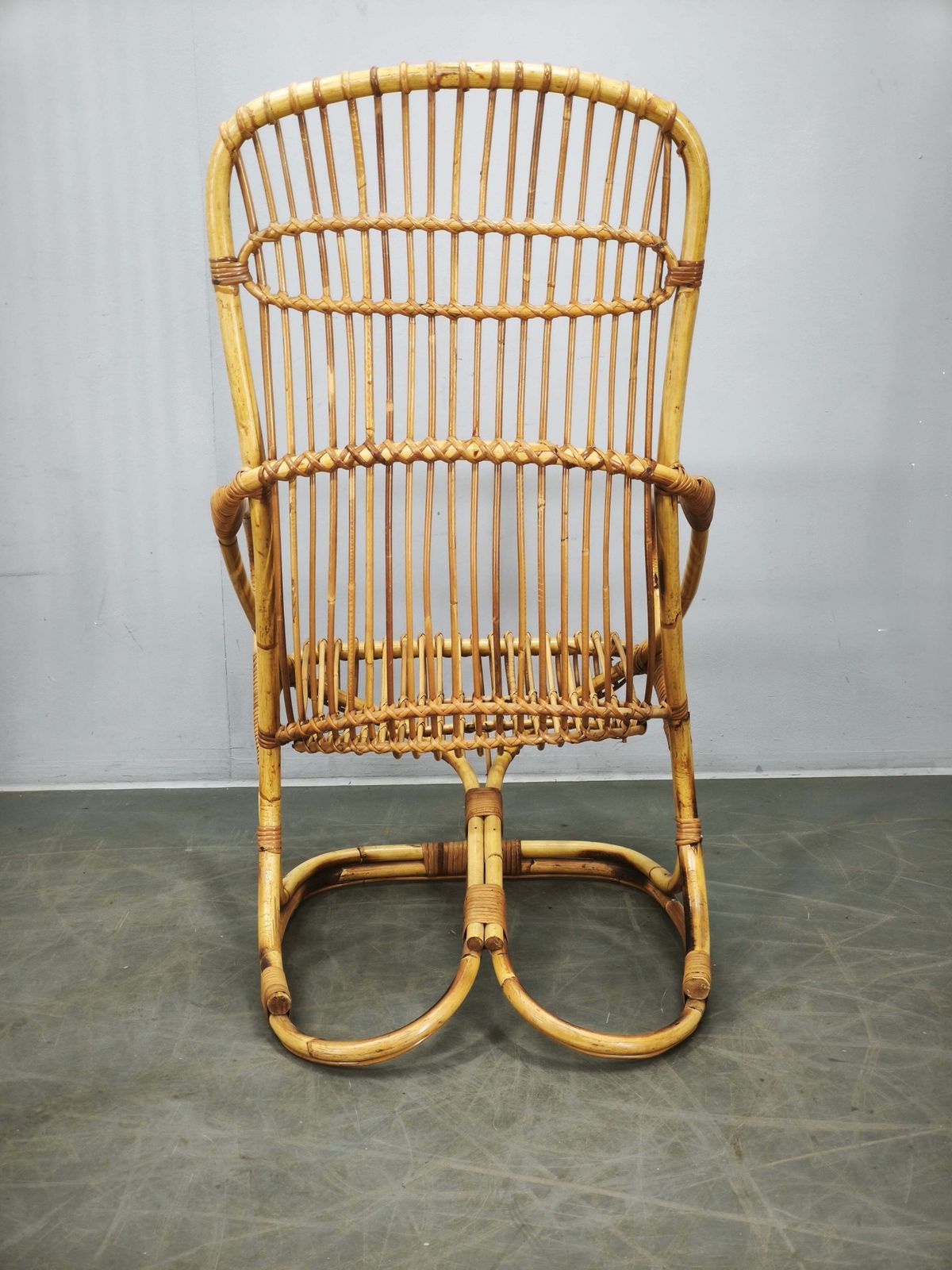 photo buy Fauteuil de salon en rotin Tito Agnoli, années 1950