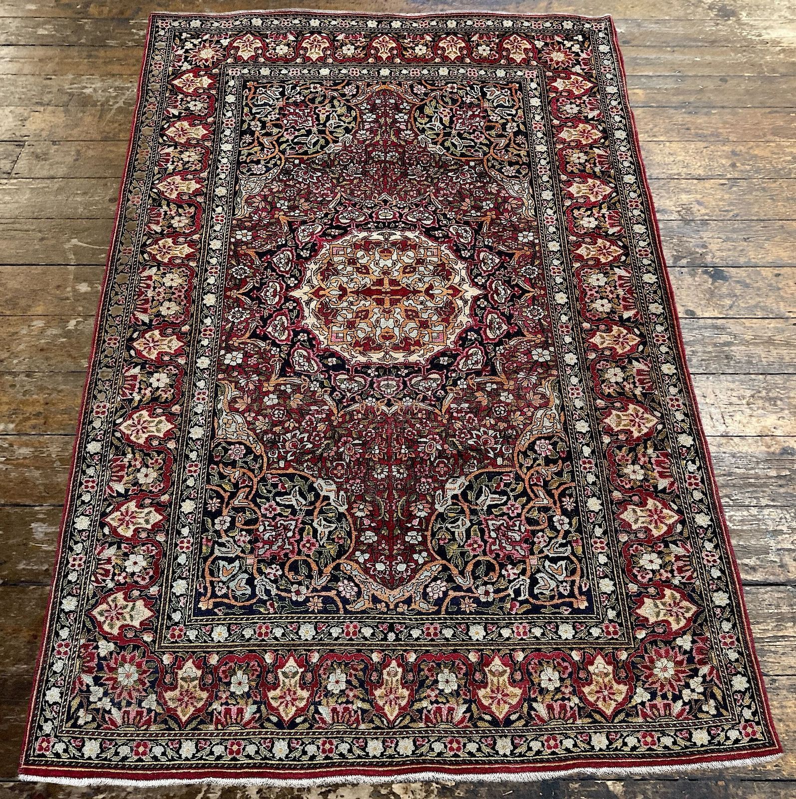 Antique Isfahan Rug 2.09m X 1.39m photo Textiles