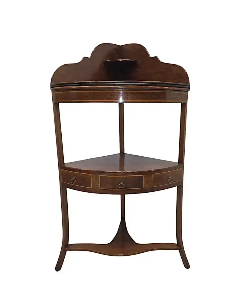 Georgische inlegwerk mahonie hoektafel of wastafelmeubel