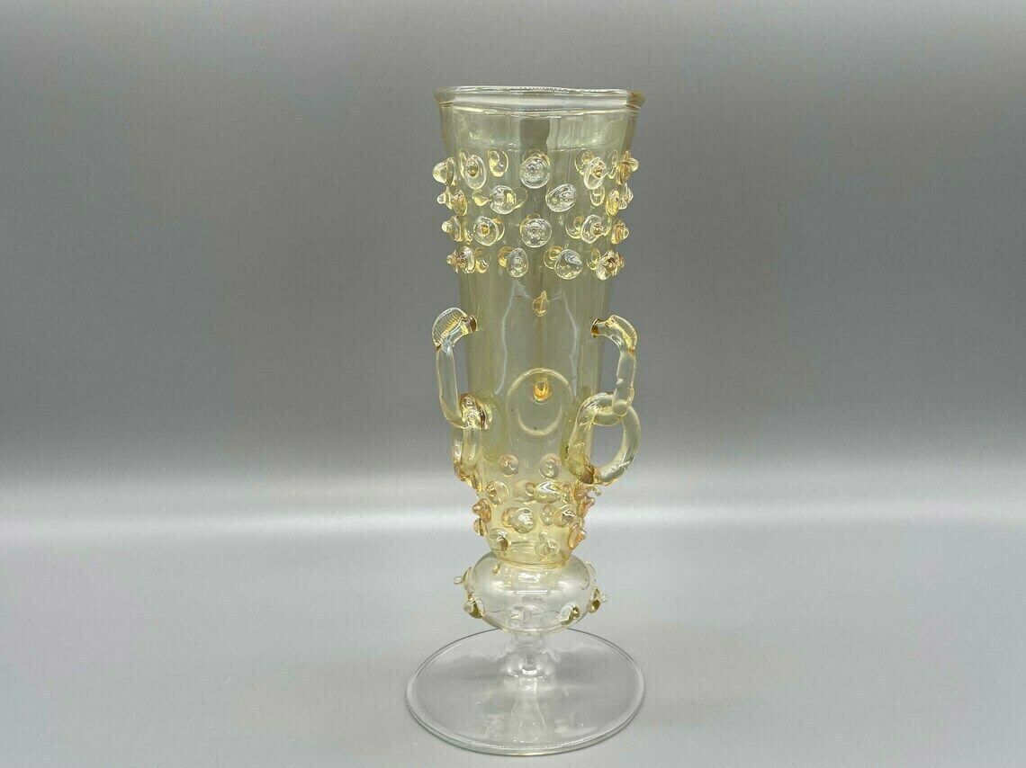 Coupe à boutons ou calice en verre soufflé bouche de Murano, Art Déco, vers 1930 photo furniture