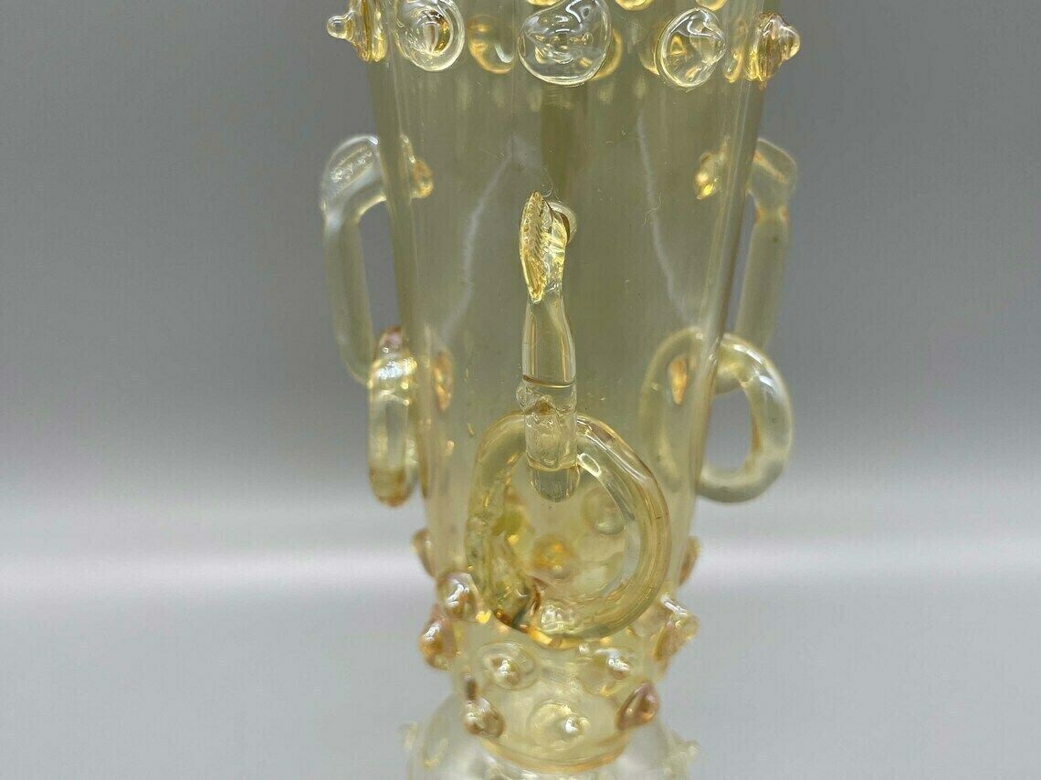 Coupe à boutons ou calice en verre soufflé bouche de Murano, Art Déco, vers 1930 photo Décoration