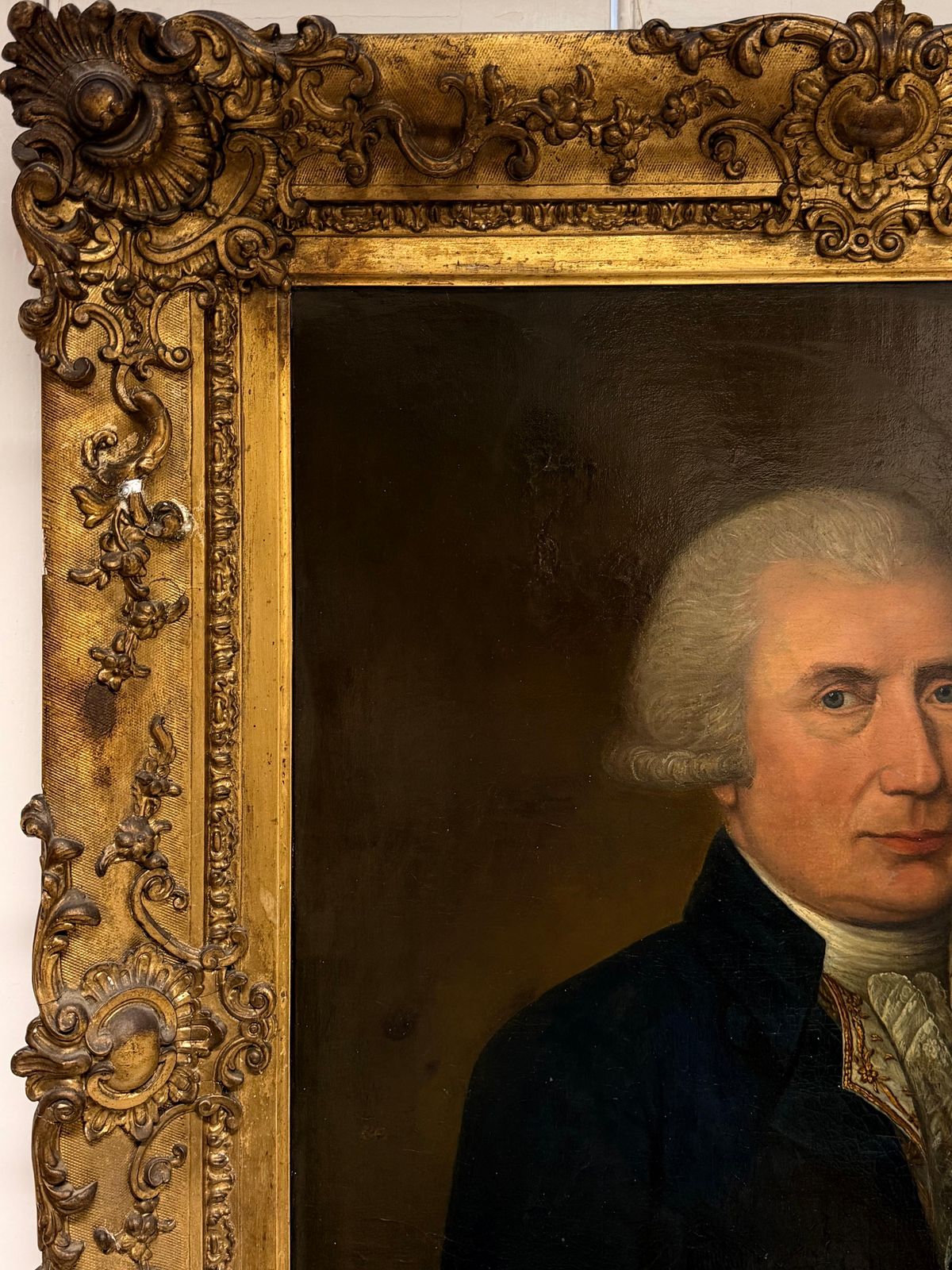 Portrait Of A Gentleman In Blue Frock Coat 18th.C English School Oil Painting photo Art