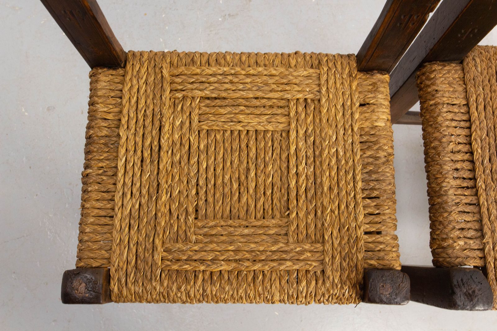 photo for sale Spanish Pair Of Decorative Side Pine Chairs 19th Century