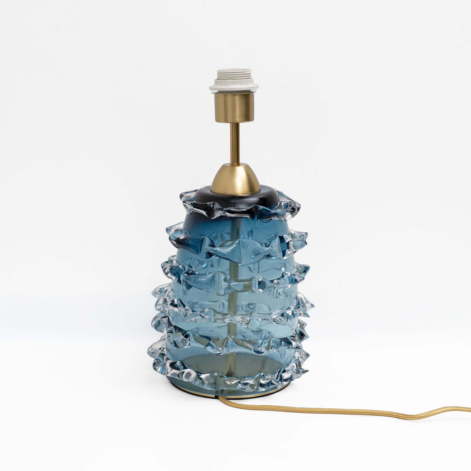 Paar blauwe Rostrato Murano glazen tafellampen photo Verlichting