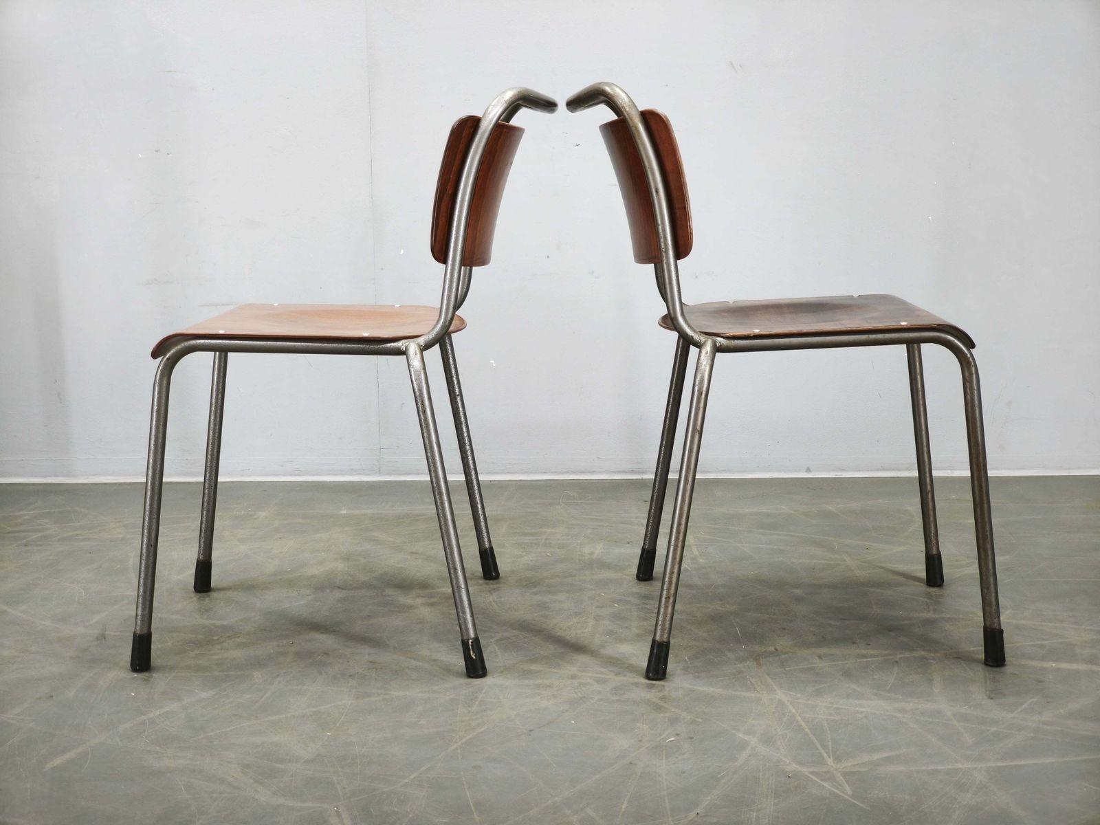 Lot de 6 chaises Gispen 106 industrielles néerlandaises en contreplaqué, années 1960 photo buy
