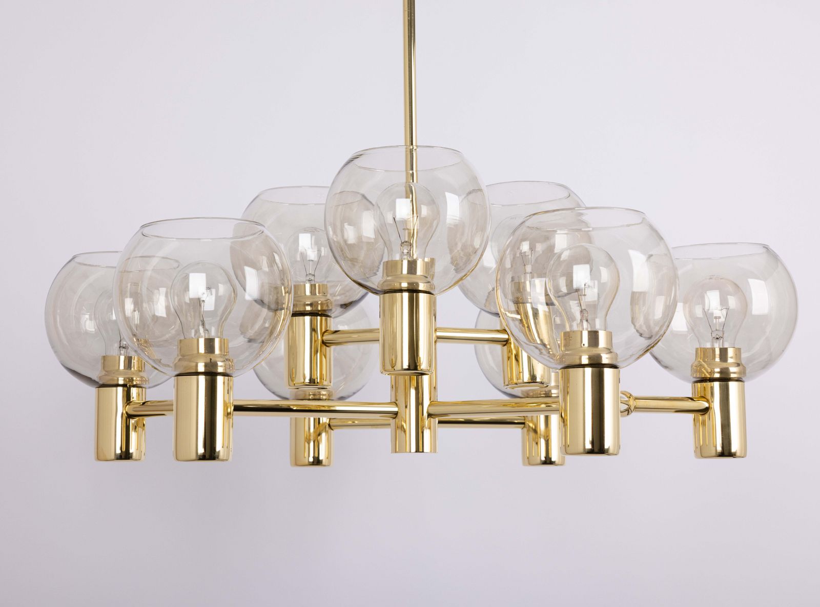 Stunning Large Sciolari Style Brass Chandelier, Germany, 1960s photo for sale