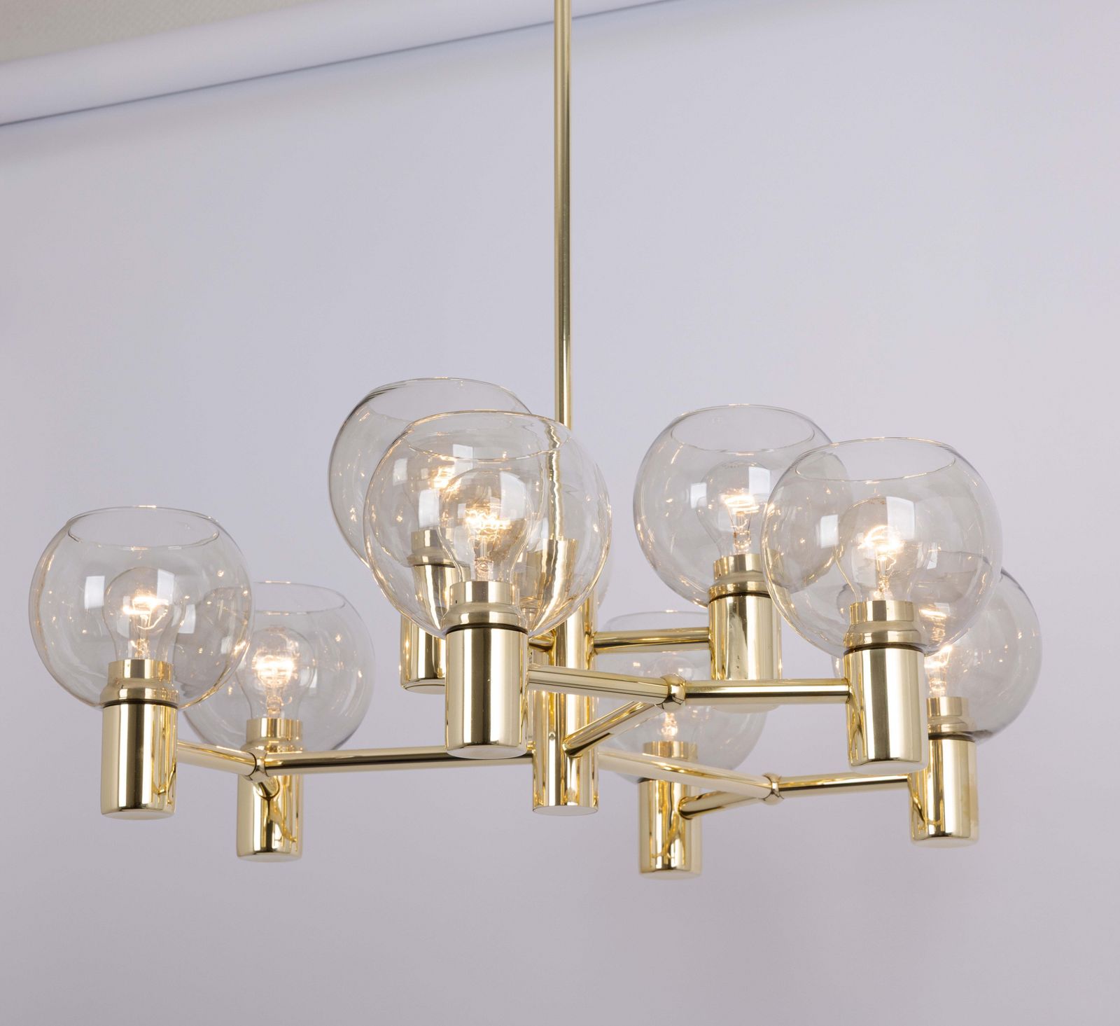 photo furniture Stunning Large Sciolari Style Brass Chandelier, Germany, 1960s