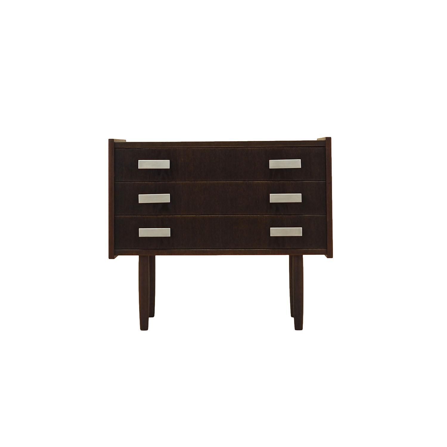 Danish Oak Veneer Chest Of Drawers With Tapered Legs, 1980s Scandinavian Modern