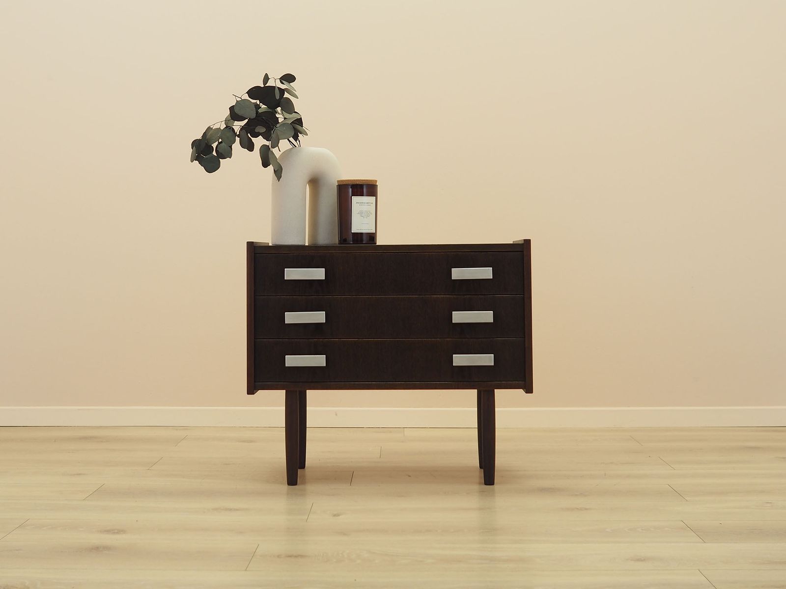 Danish Oak Veneer Chest Of Drawers With Tapered Legs, 1980s Scandinavian Modern photo furniture