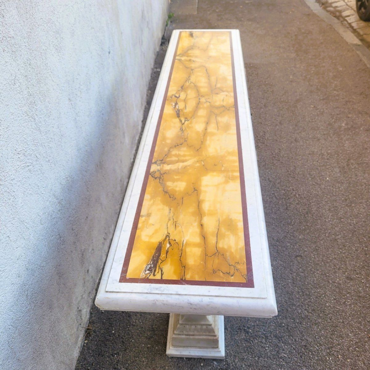 photo for sale Grote marmeren consoletafel, 194 cm breed, eind 19e - begin 20e eeuw
