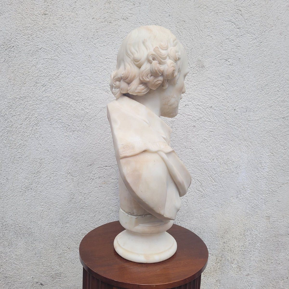 Buste de Shakespeare, H. 70 cm, marbre blanc, XIXe siècle photo vintage