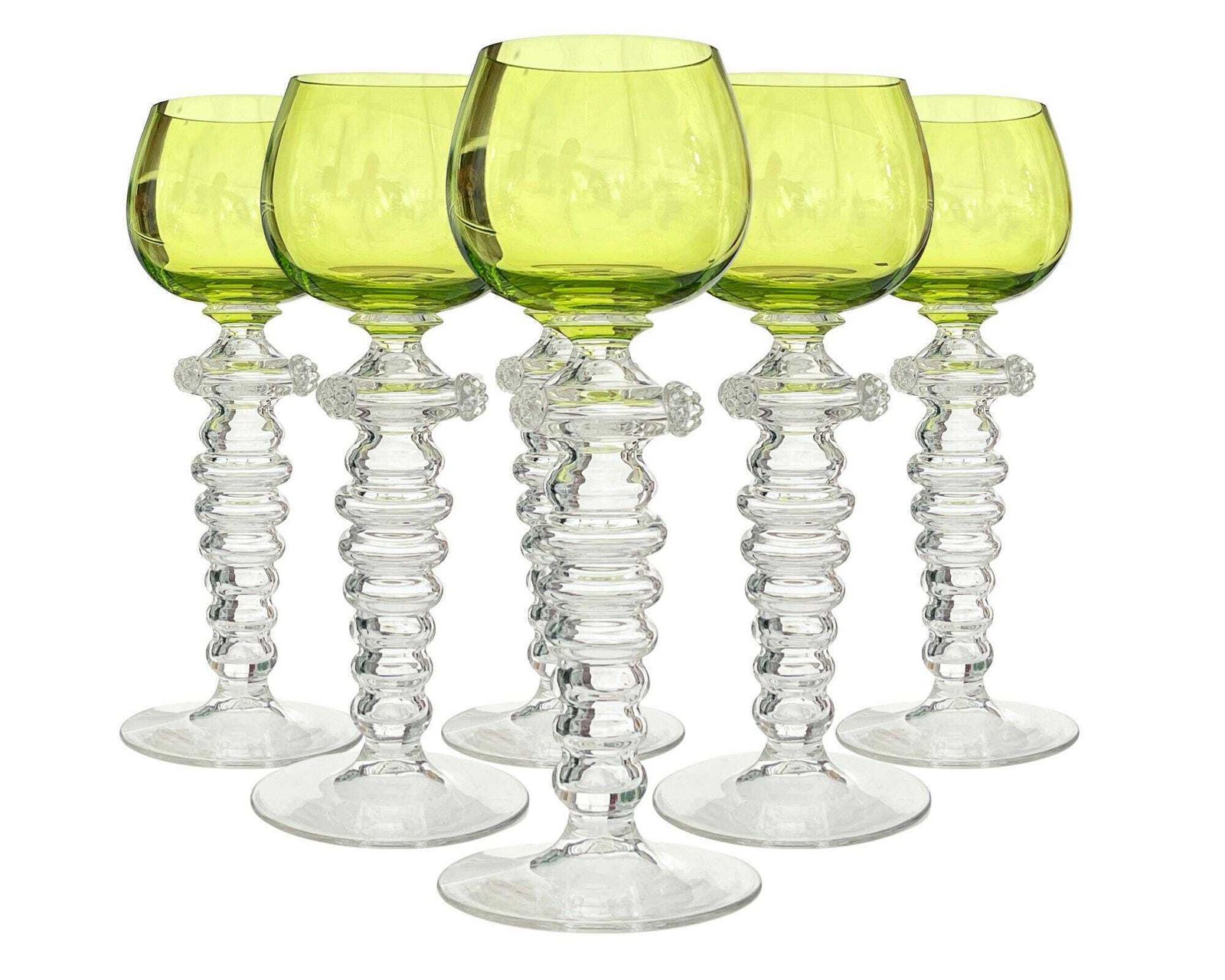 Roemer Glass Theresienthal | 6pcs Wine Glasses | Hollow Blown Voice