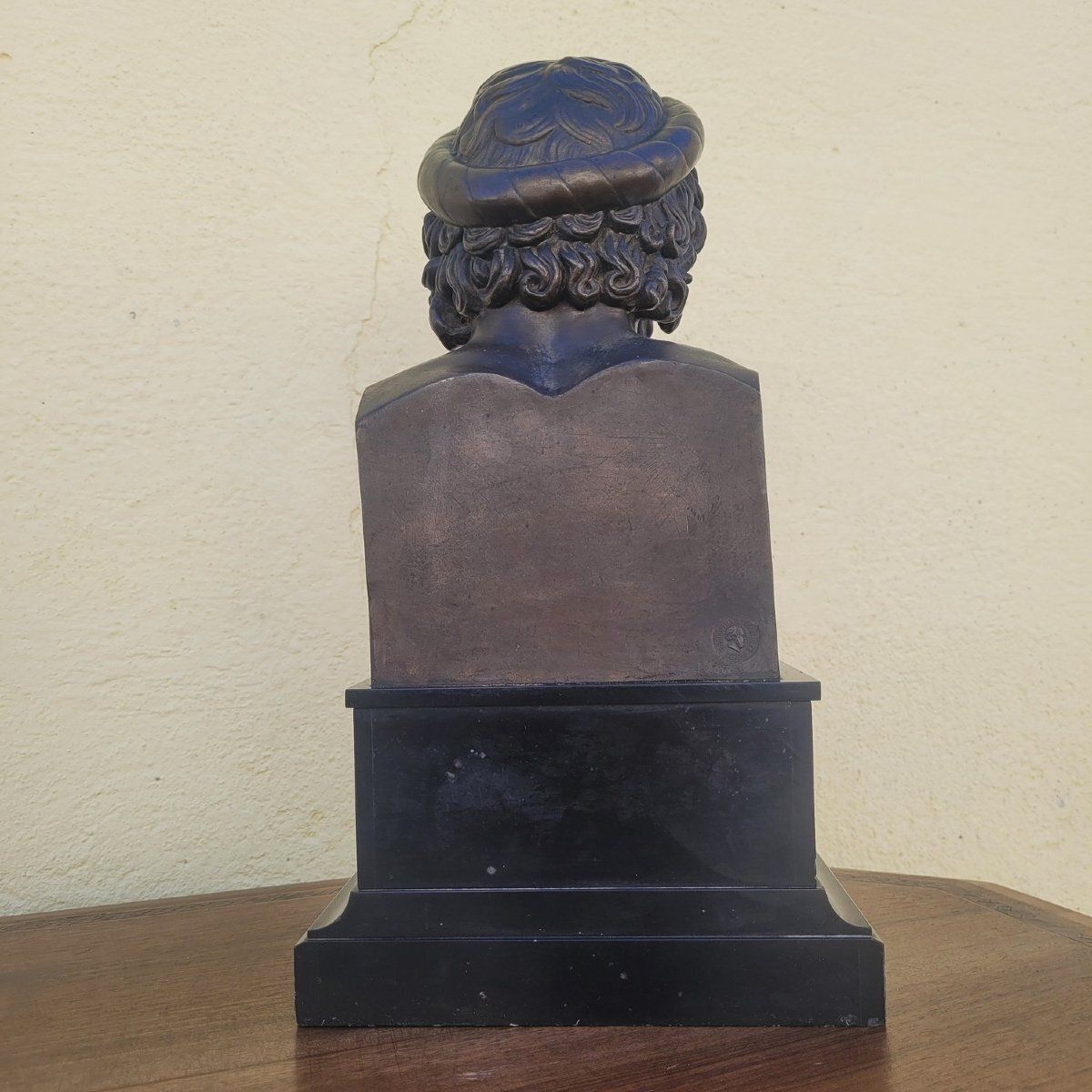 Aesculapius, bronzen buste, H 39 cm, Collas Foundry, 19e eeuw photo vintage