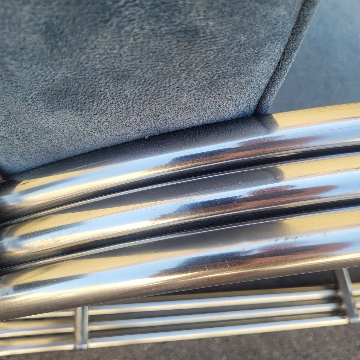 Naar R. Lauren, paar grote chromen fauteuils, 20e eeuw photo buy