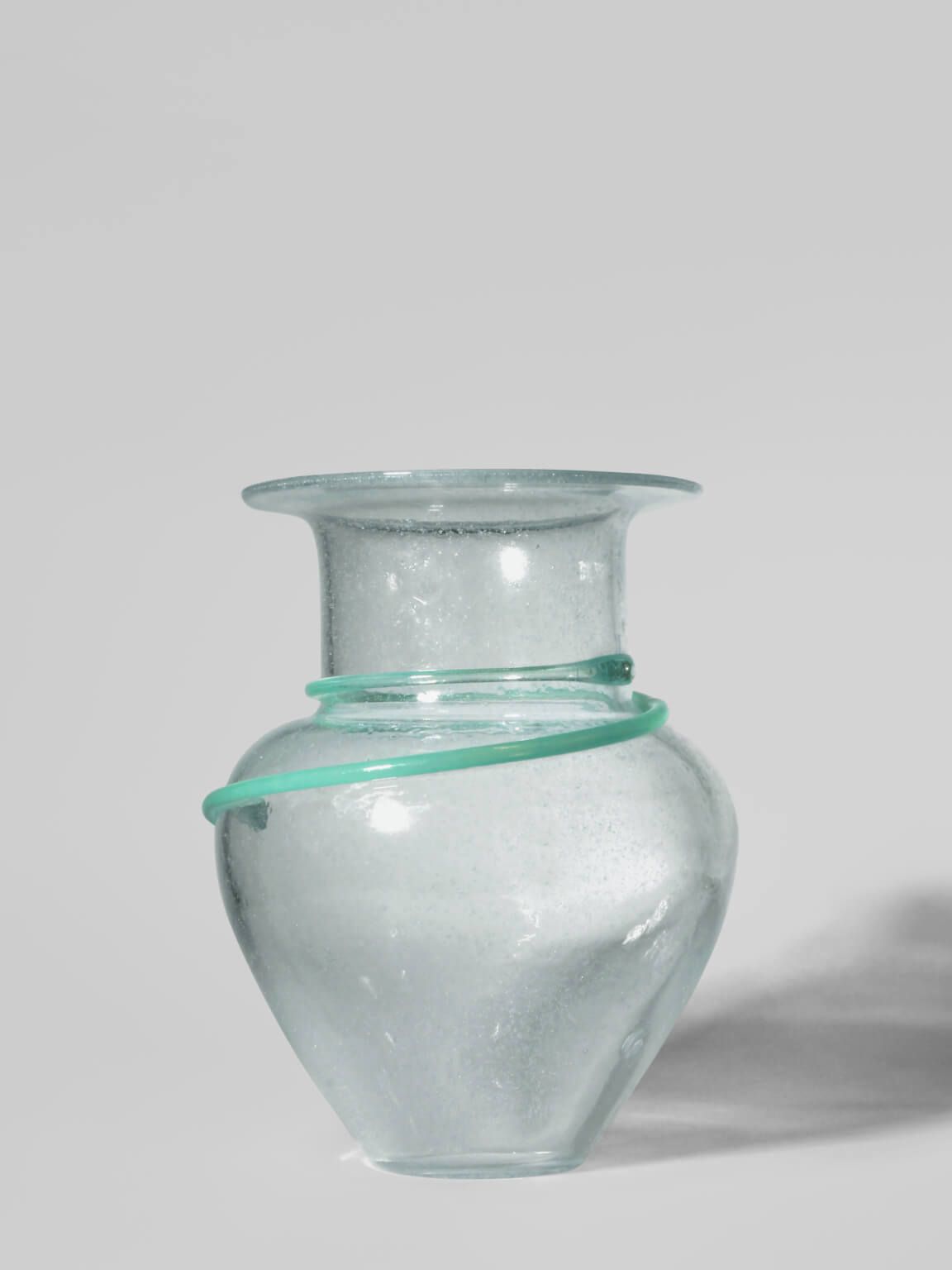 Monica Backström “Athena” Mint Green Bubbles Art Glass Vase, For Kosta Boda