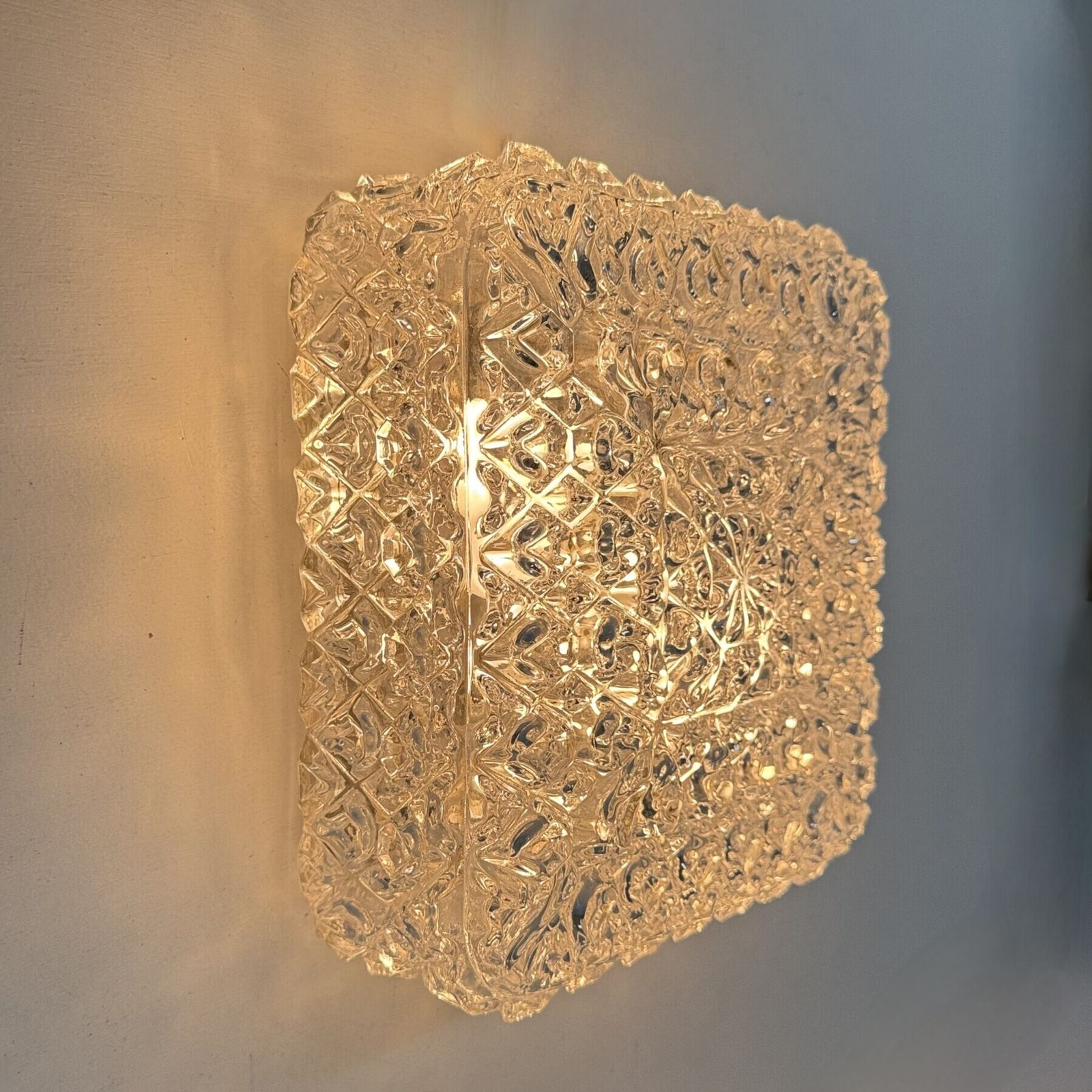 Mid Century Crystal Wall Light / Ceiling Light By Limburg Glashütte , 1970s Germany photo furniture