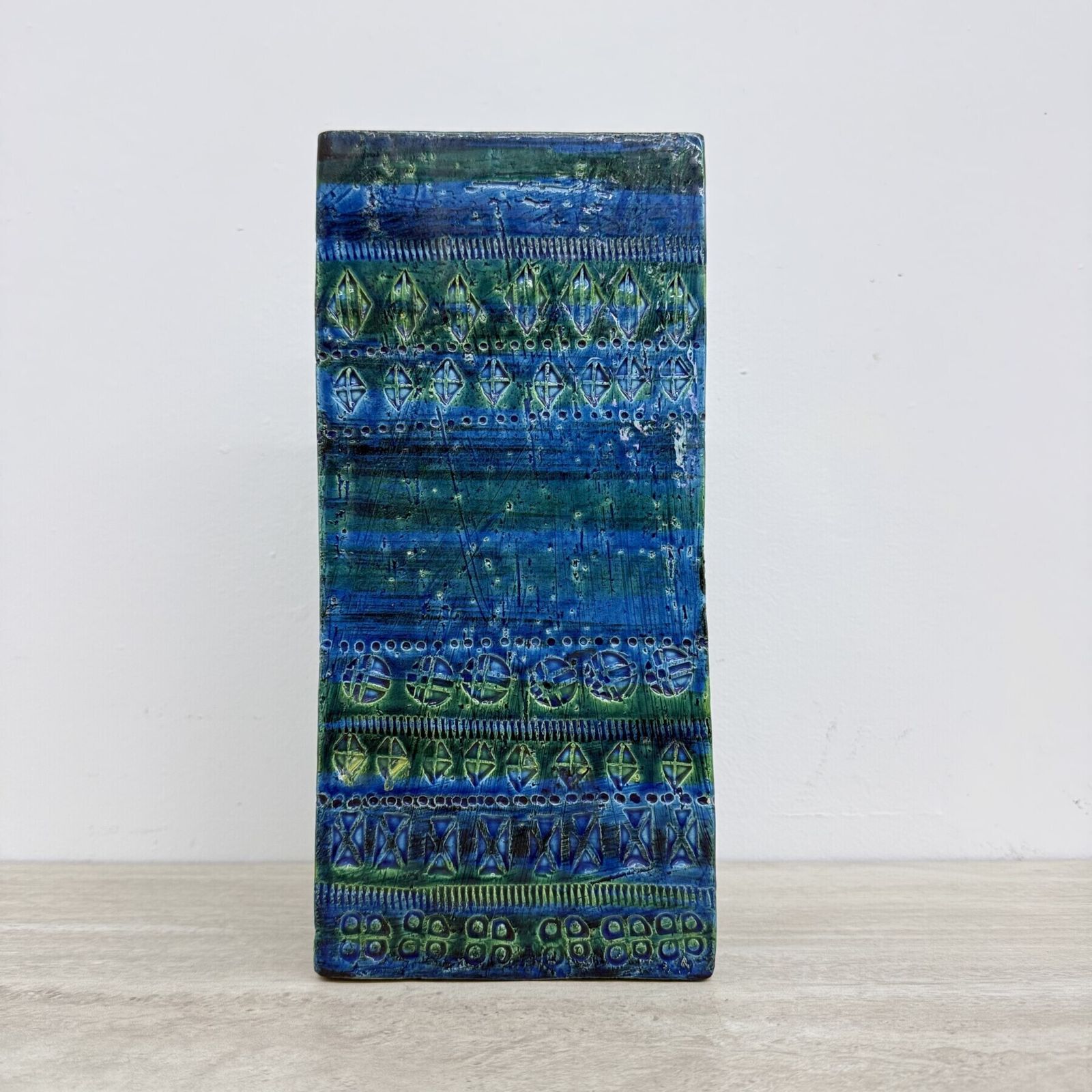 XL Bitossi Ceramic Vase in Rimini Blue 727/30, Aldo Londi Design, Italy