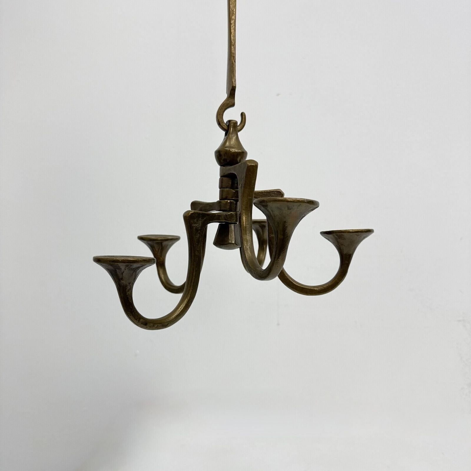 Brutalist bronzen hangende kroonluchter van Michael Harjes, jaren 1970 photo vinterior