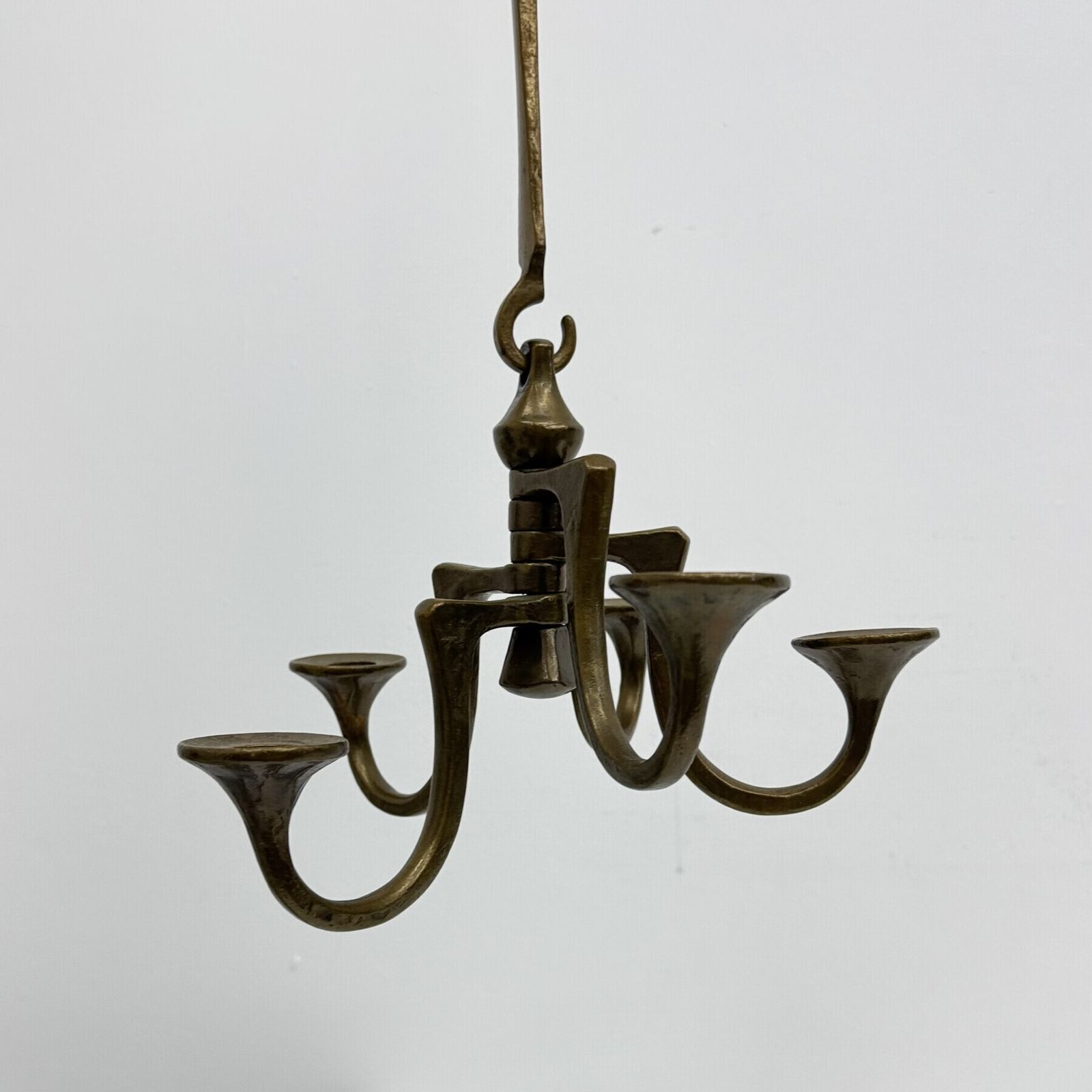 Verlichting Brutalist bronzen hangende kroonluchter van Michael Harjes, jaren 1970 photo