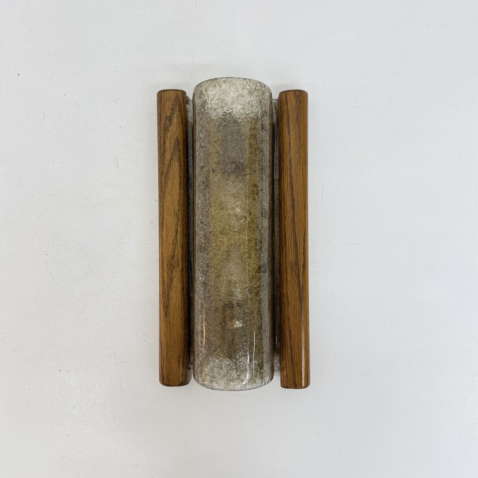 photo furniture Mid Century Fisher Leuchten Glass Wall Lamp With Solid Wooden Detail , 1970s
