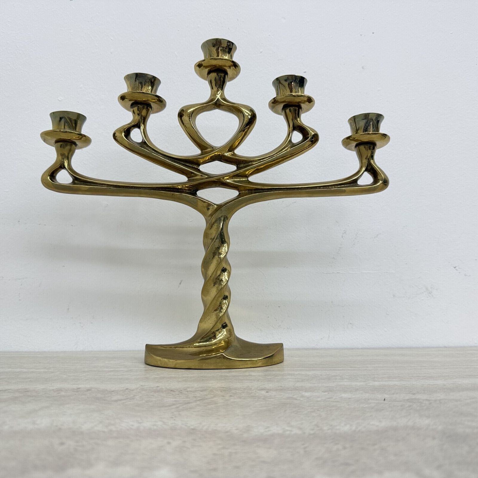 Mid-Century grote brutalistische kandelaar in massief brons, jaren 1970 photo furniture
